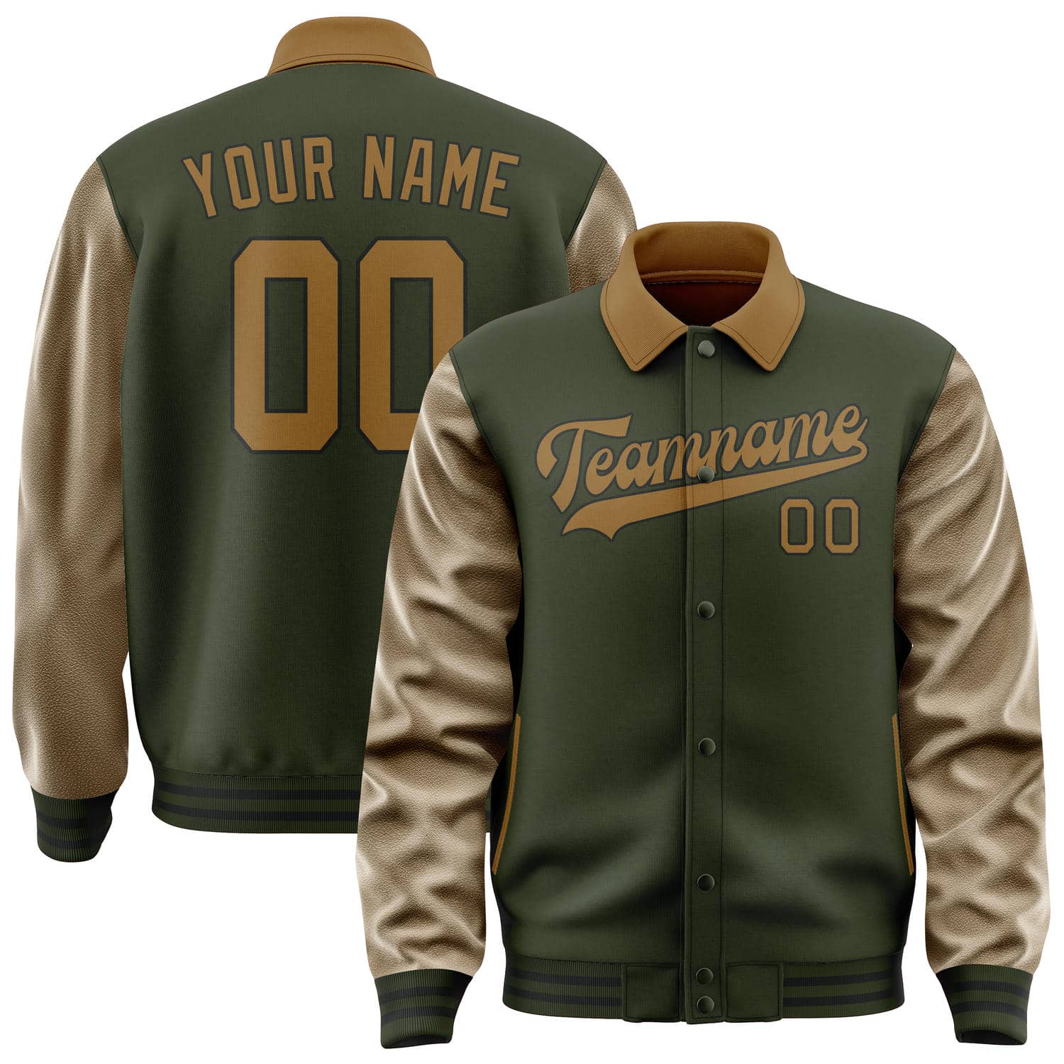 Maßgeschneidertes Dunkles Oliv Khaki Jacke JA020222021718222218