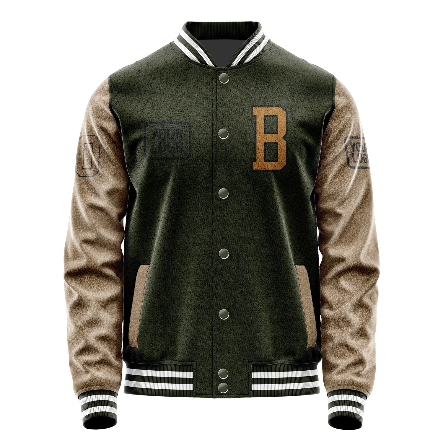 Maßgeschneidertes Dunkles Oliv Khaki Jacke JA020222021817222217