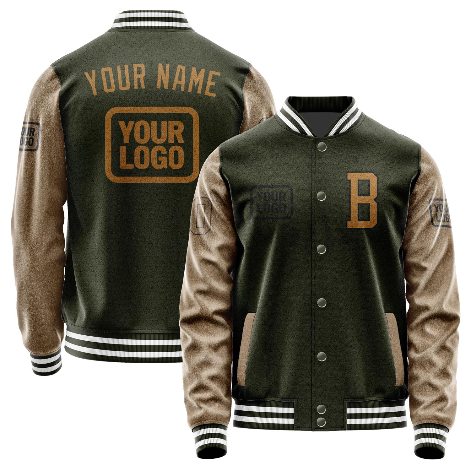 Maßgeschneidertes Dunkles Oliv Khaki Jacke JA020222021817222217