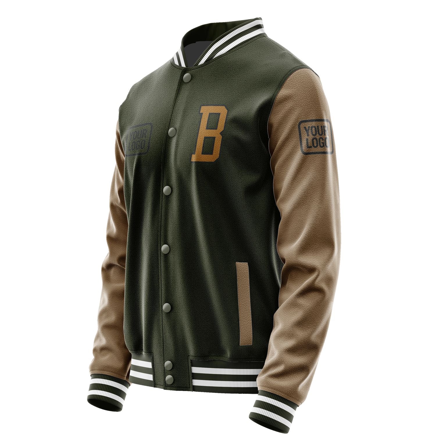 Maßgeschneidertes Dunkles Oliv Khaki Jacke JA020222021817222217