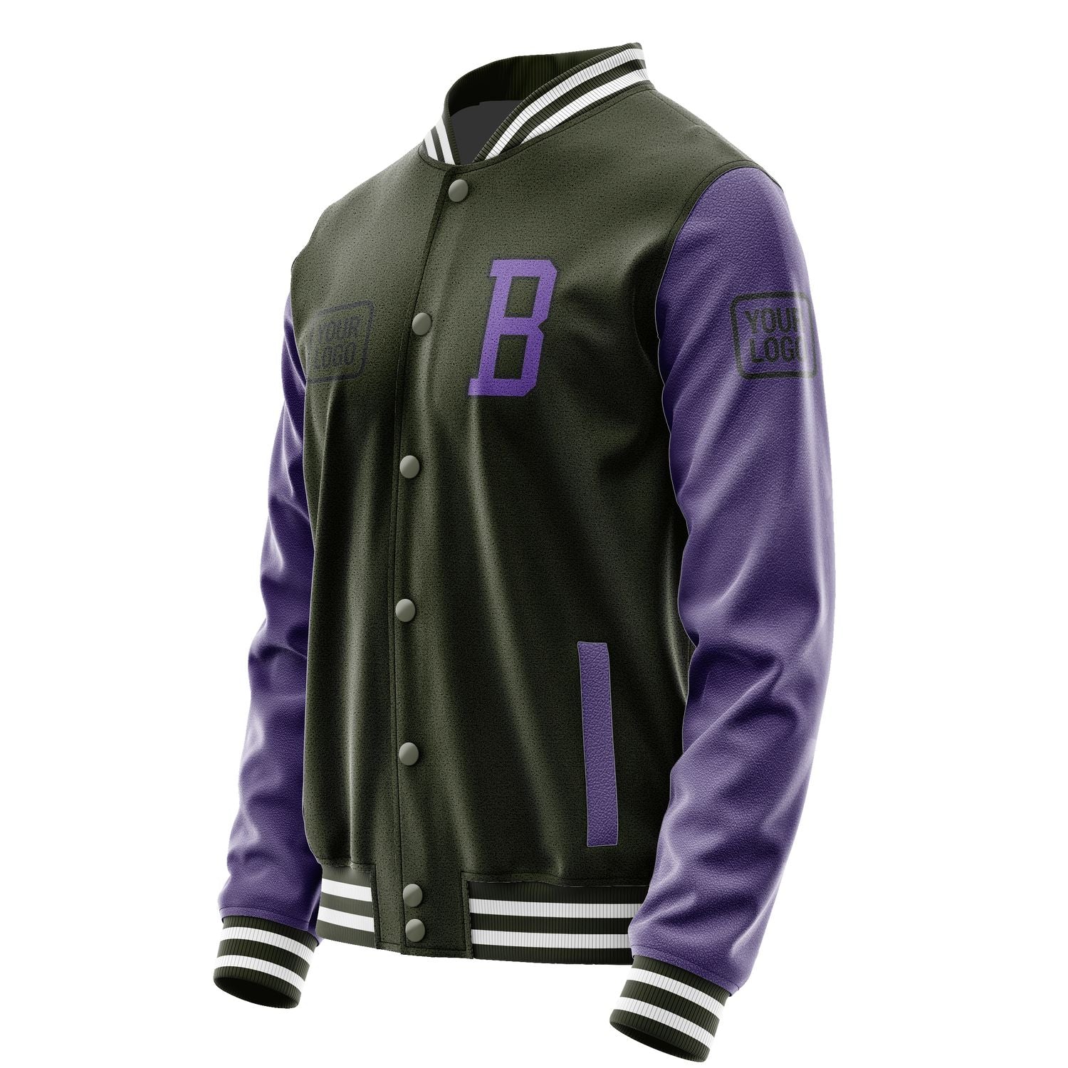 Maßgeschneidertes Dunkles Oliv Lavendel Jacke JA020223021817232317