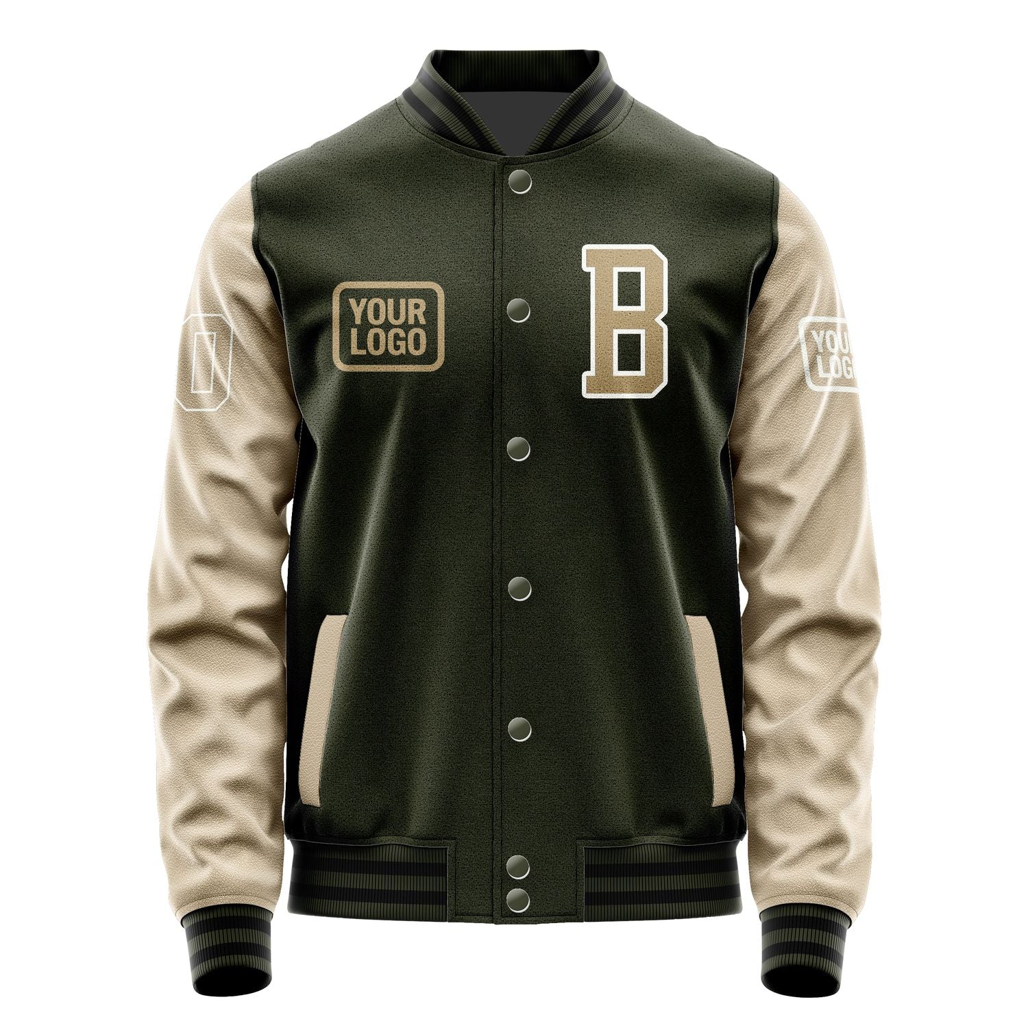 Maßgeschneidertes Dunkles Oliv Hellkhaki Jacke JA020225021718252518