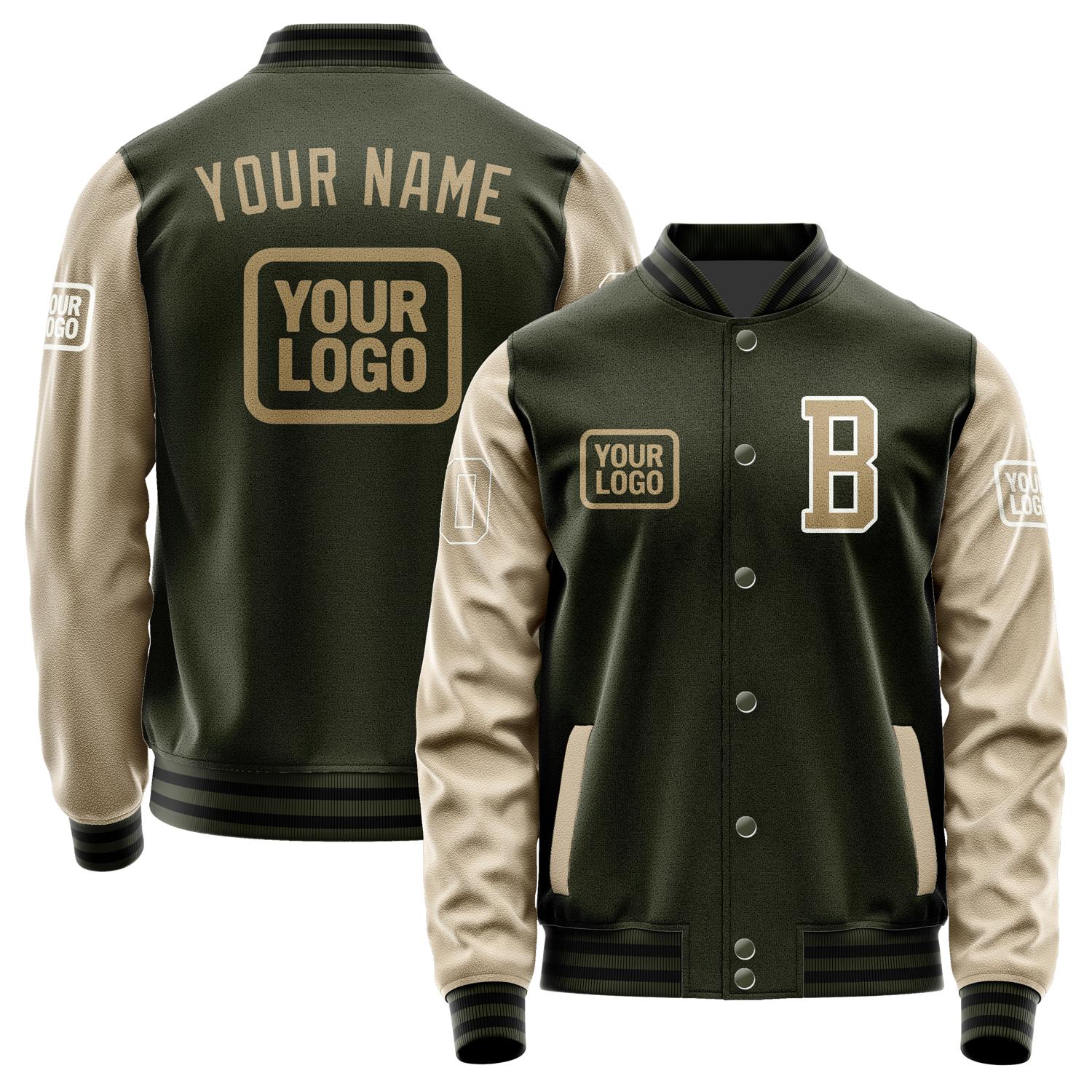 Maßgeschneidertes Dunkles Oliv Hellkhaki Jacke JA020225021718252518