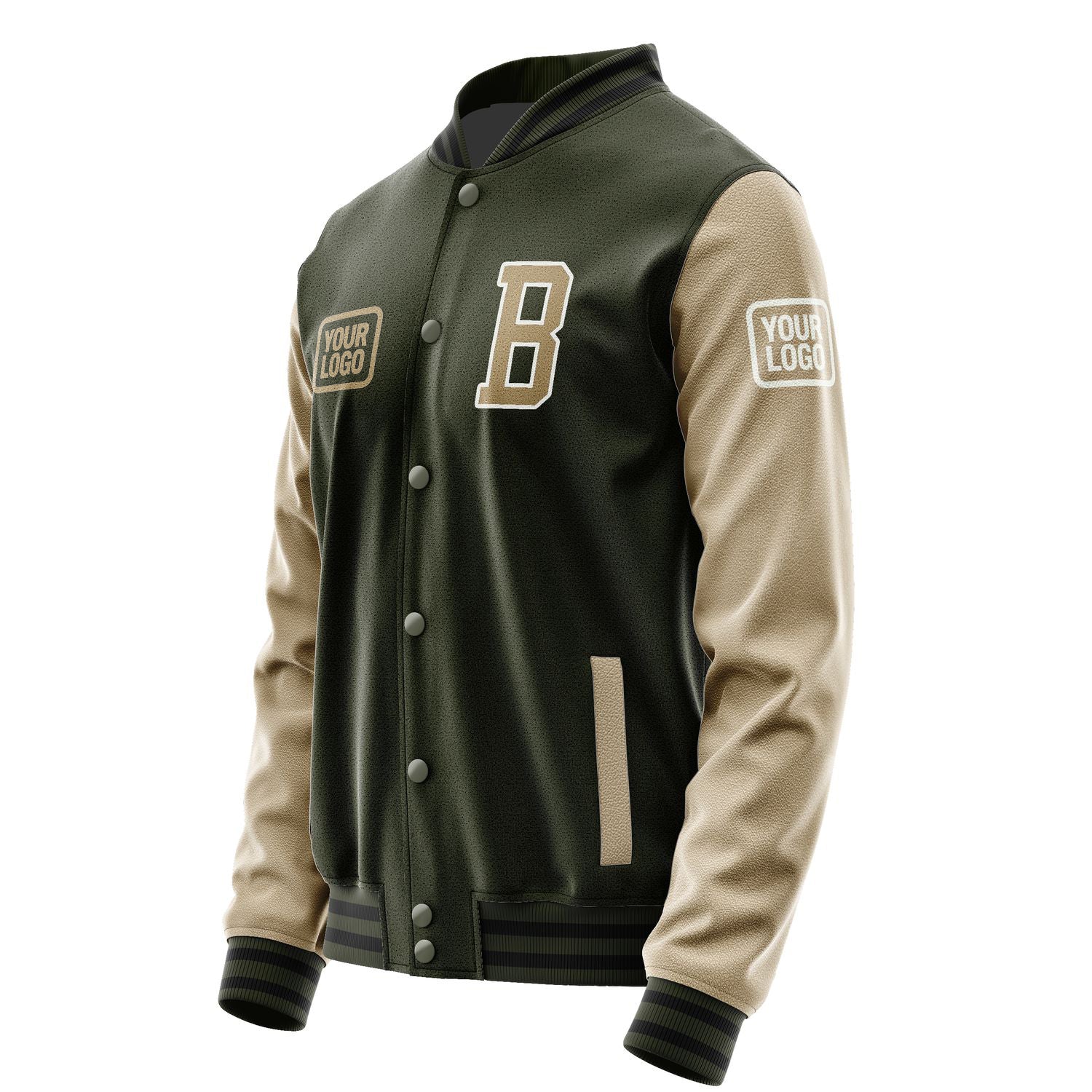 Maßgeschneidertes Dunkles Oliv Hellkhaki Jacke JA020225021718252518