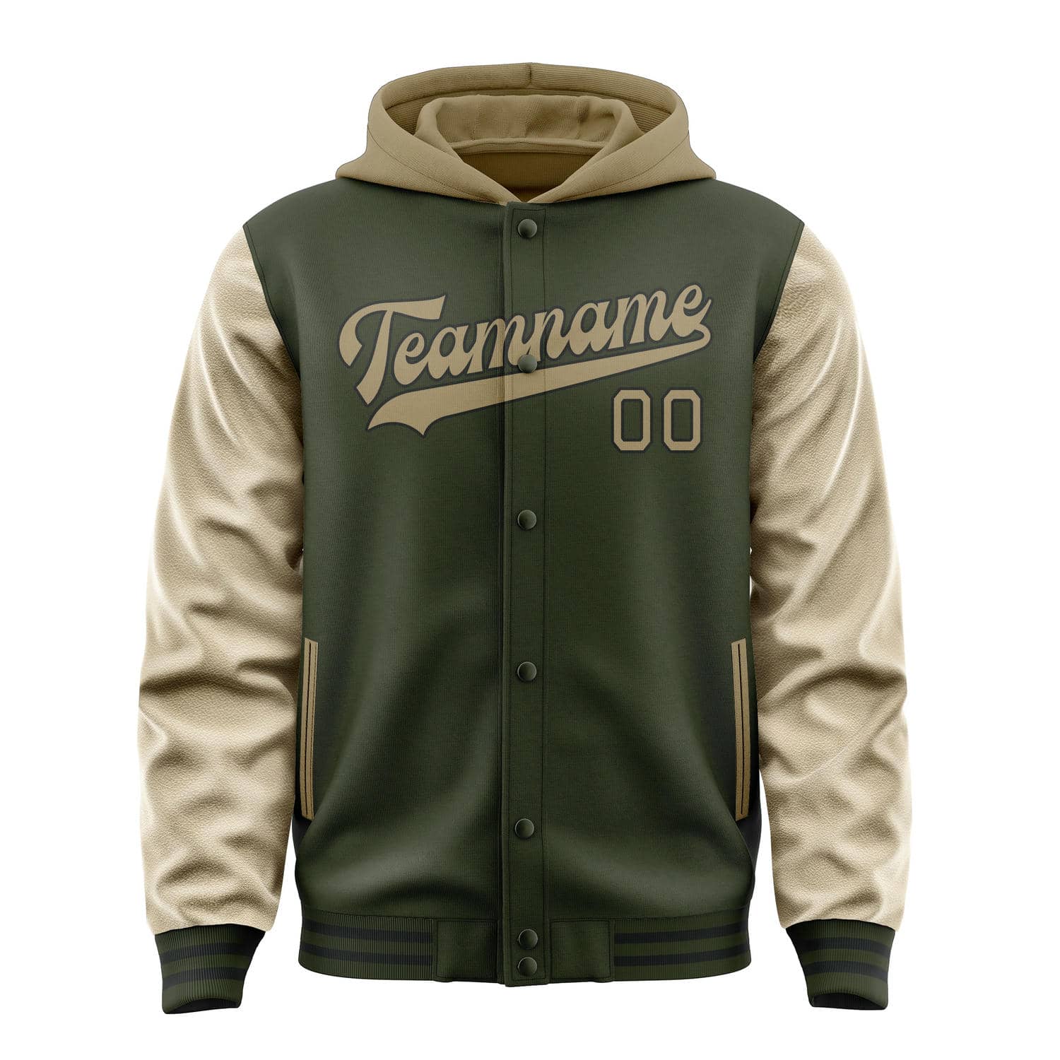 Maßgeschneidertes Dunkles Oliv Hellkhaki Jacke
