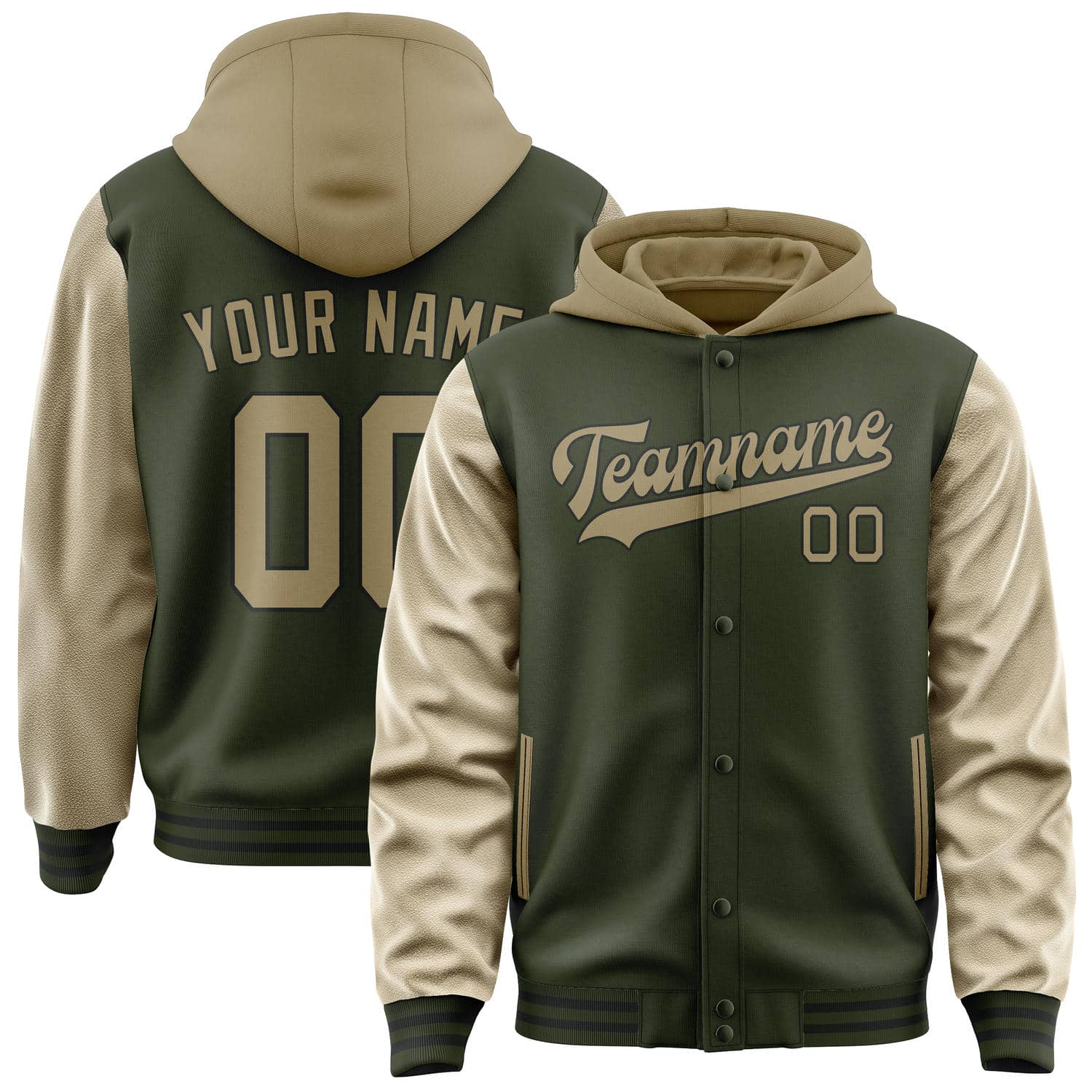 Maßgeschneidertes Dunkles Oliv Hellkhaki Jacke JA020225021718252518
