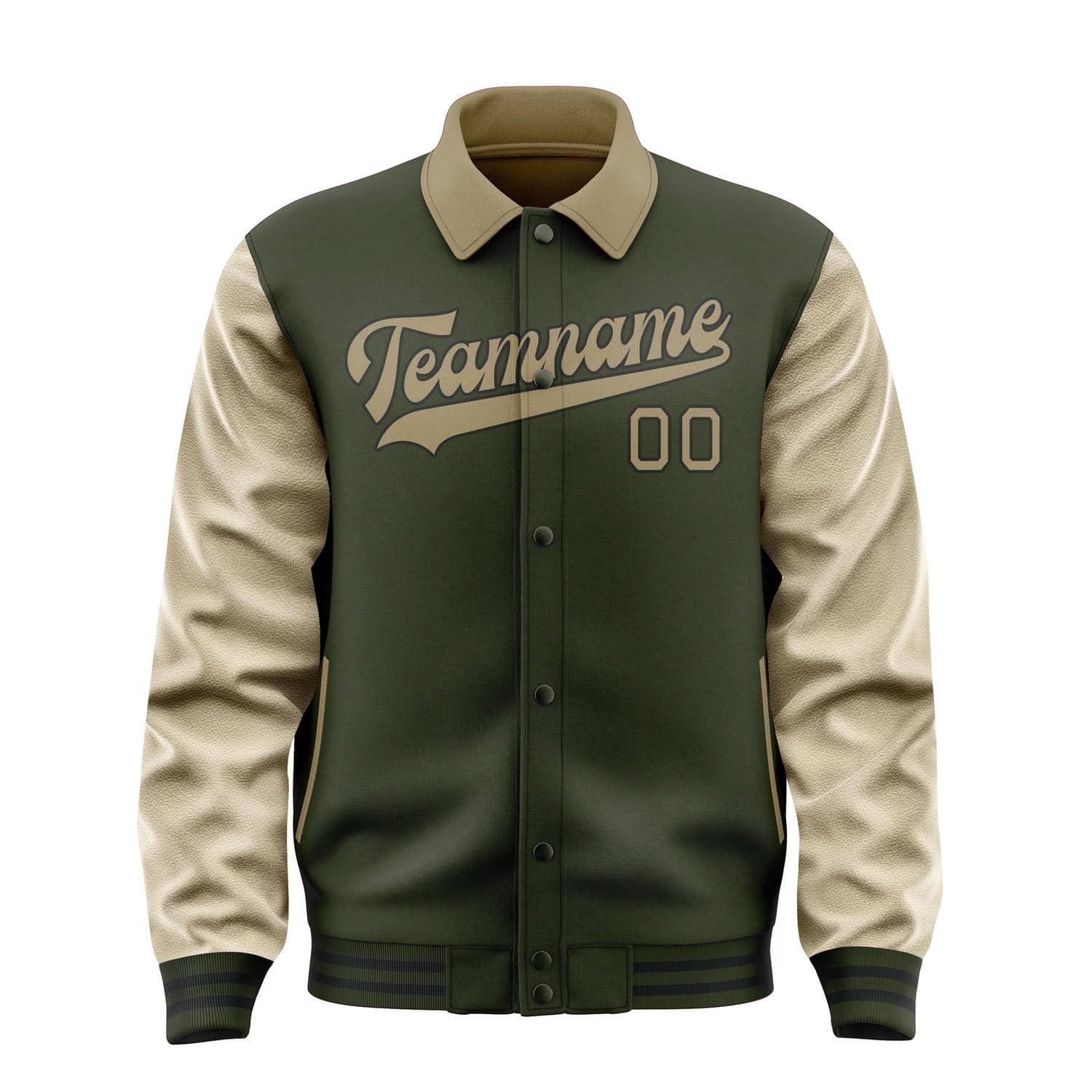 Maßgeschneidertes Dunkles Oliv Hellkhaki Jacke
