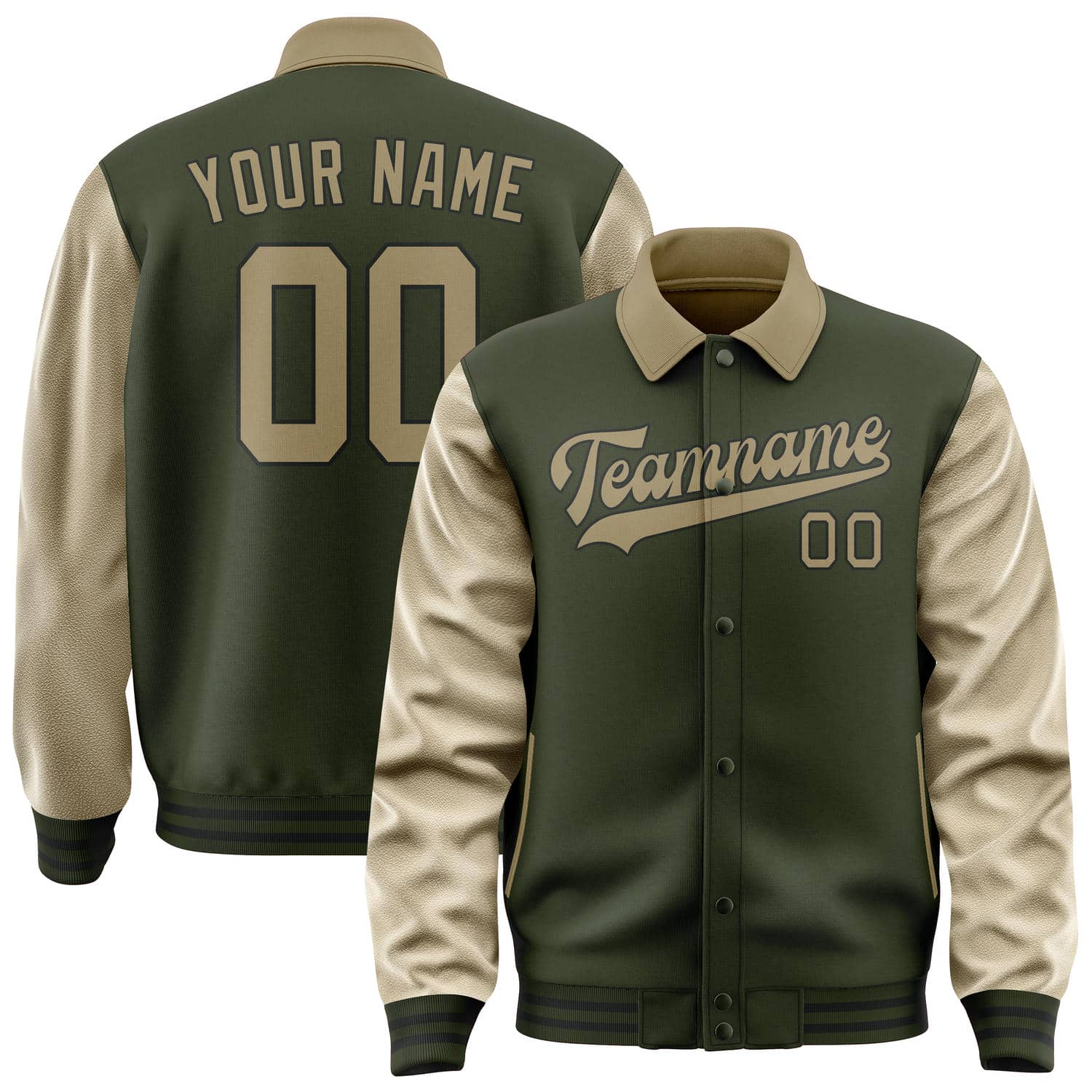 Maßgeschneidertes Dunkles Oliv Hellkhaki Jacke JA020225021718252518