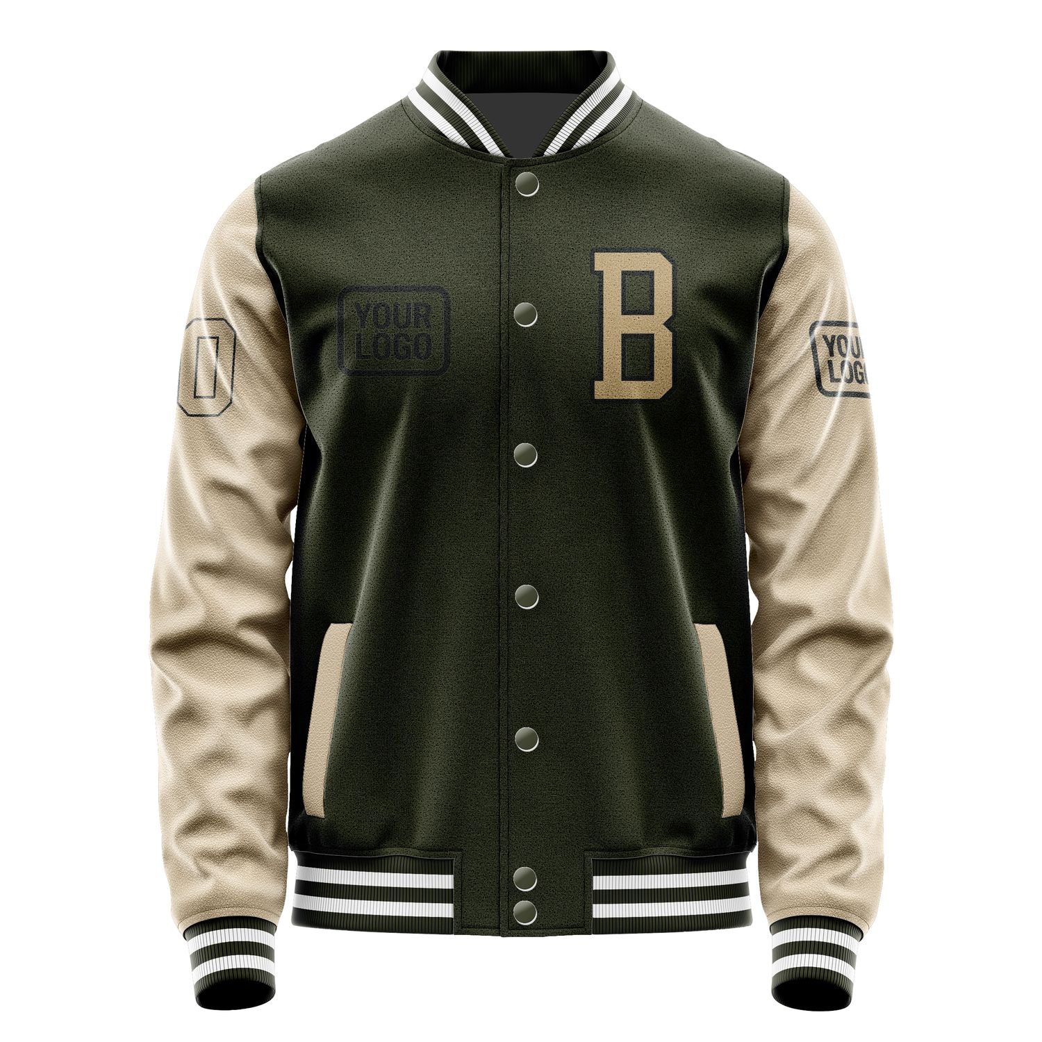 Maßgeschneidertes Dunkles Oliv Hellkhaki Jacke JA020225021817252517