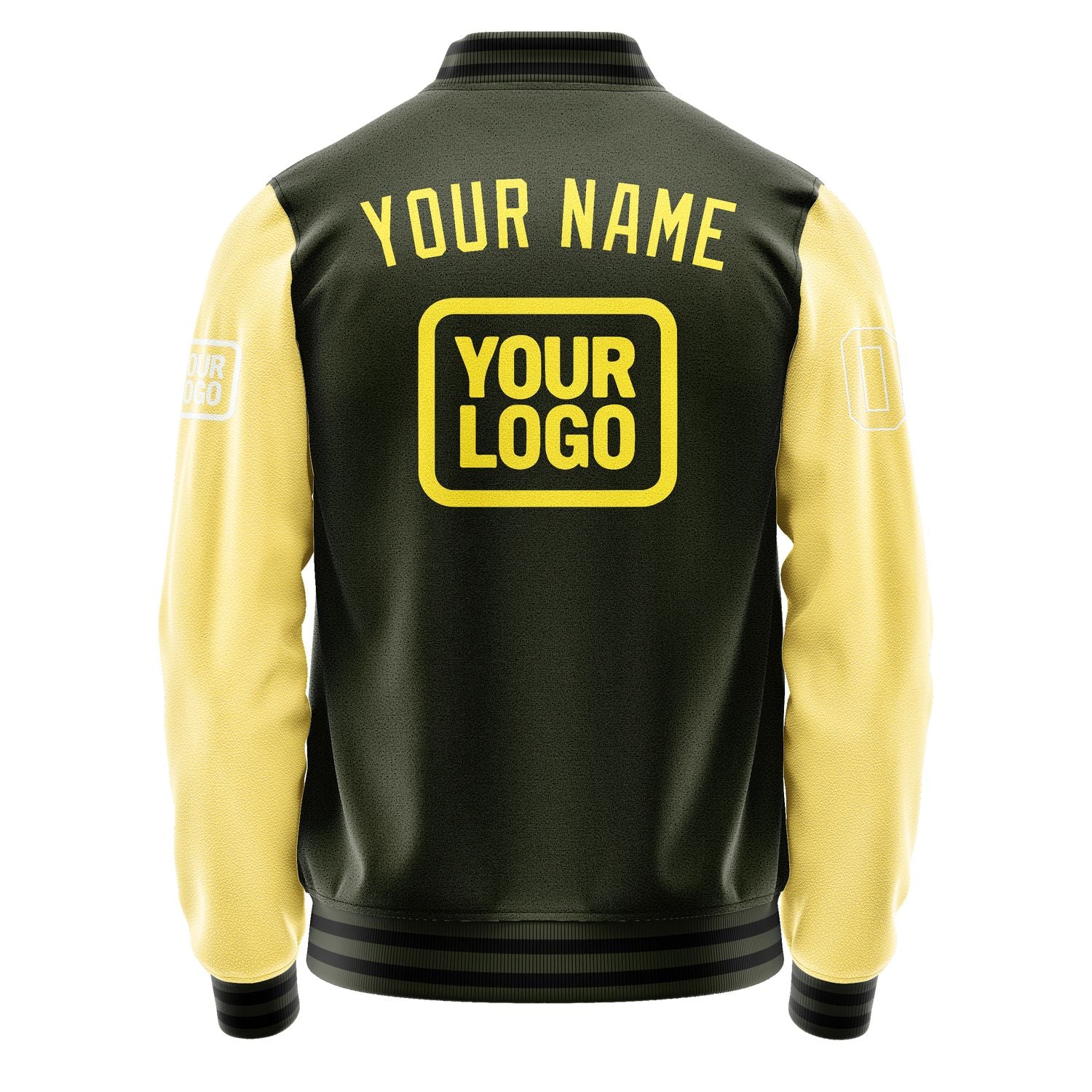 Maßgeschneidertes Dunkles Oliv Blassgelb Jacke JA020226021718262618