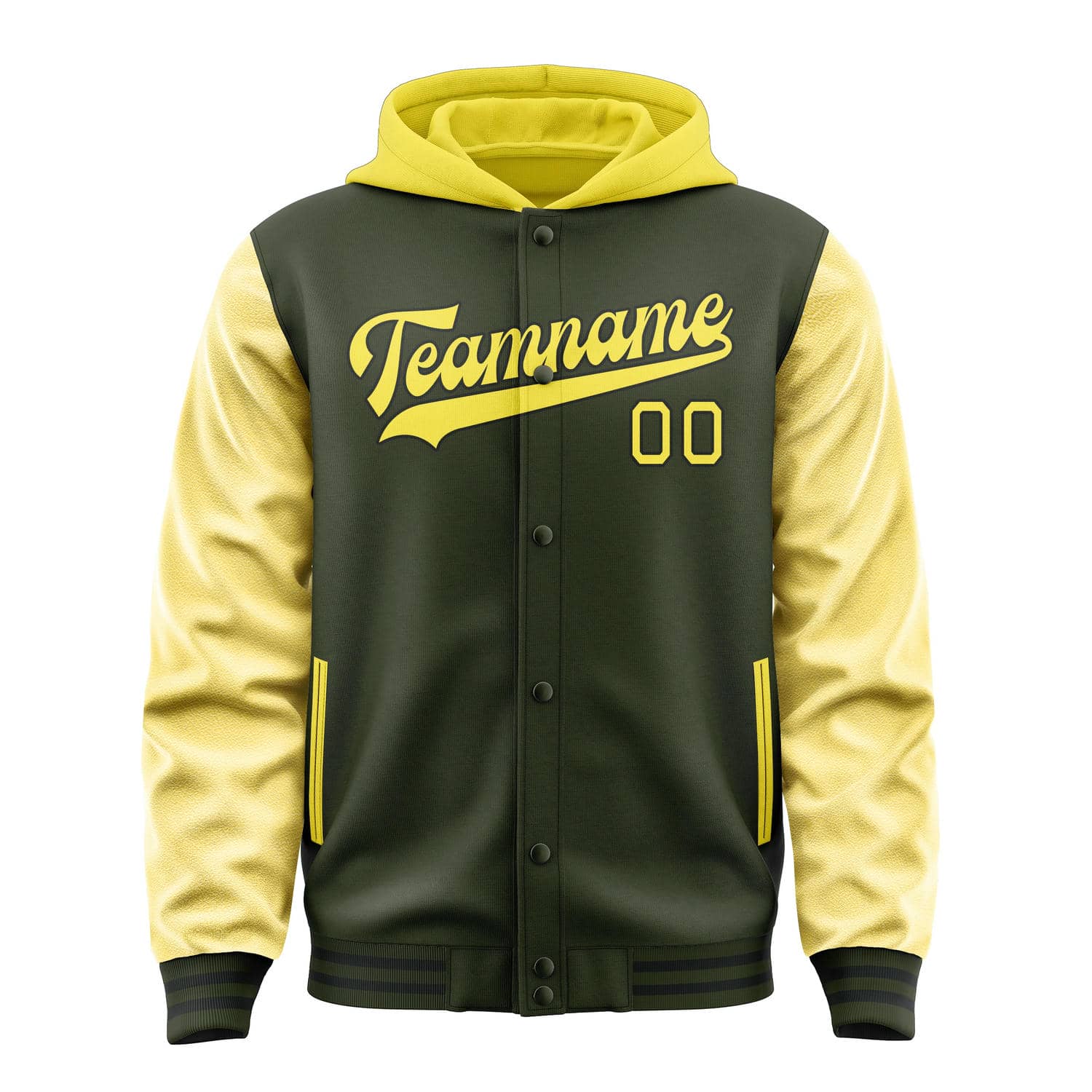 Maßgeschneidertes Dunkles Oliv Blassgelb Jacke