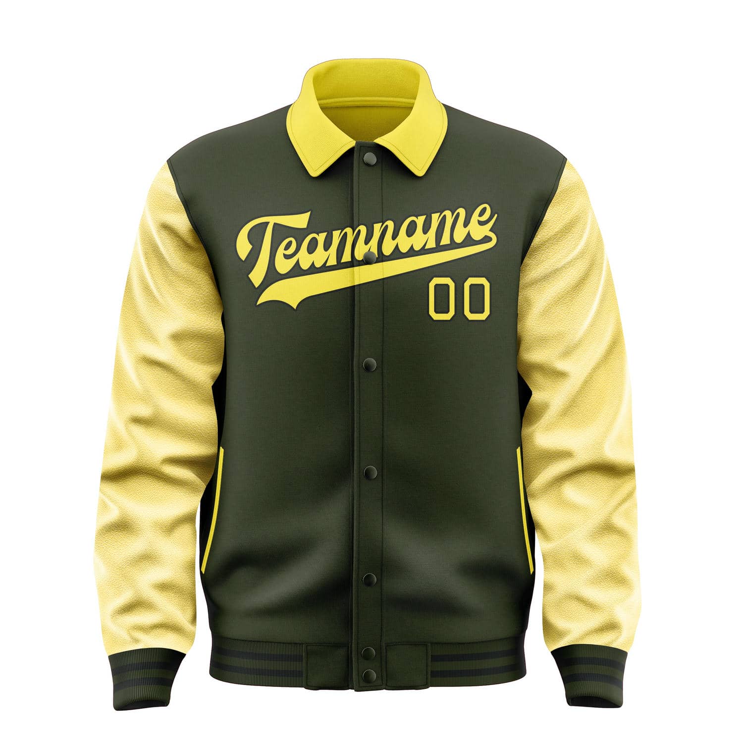 Maßgeschneidertes Dunkles Oliv Blassgelb Jacke
