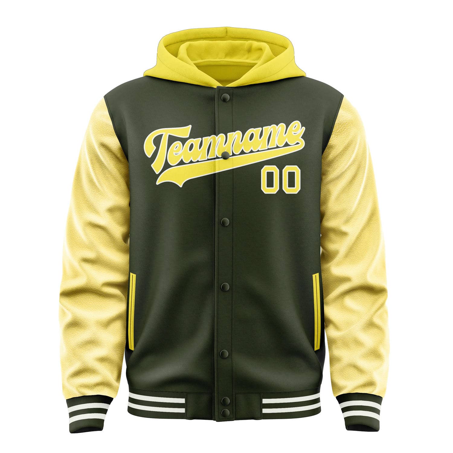 Maßgeschneidertes Dunkles Oliv Blassgelb Jacke