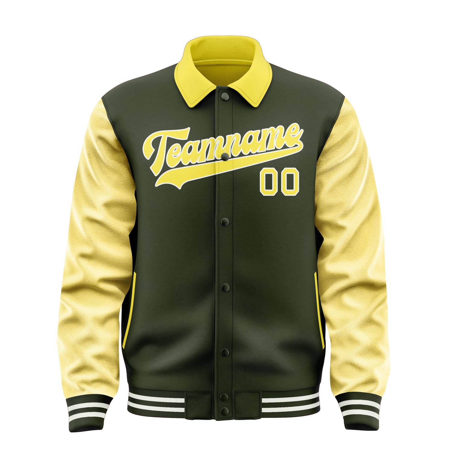 Maßgeschneidertes Dunkles Oliv Blassgelb Jacke