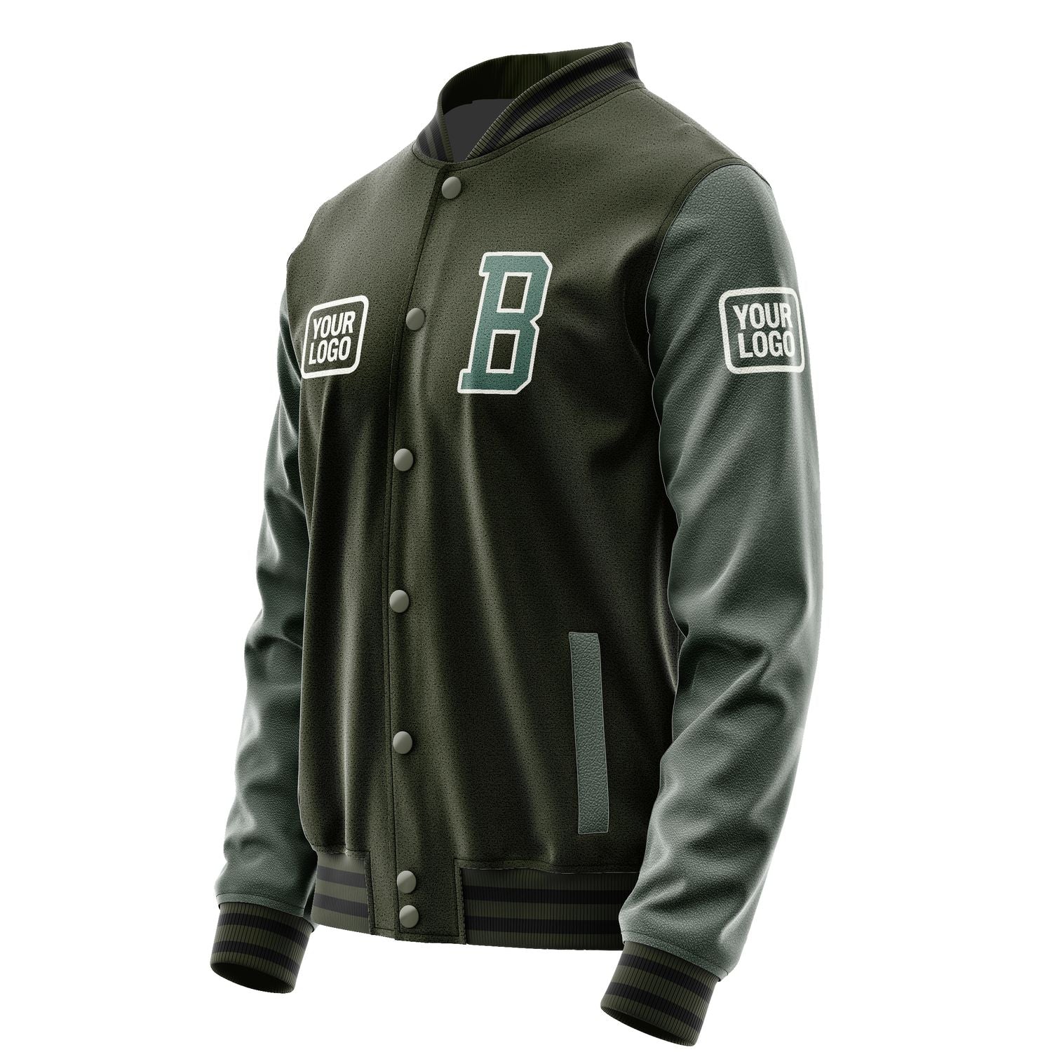 Maßgeschneidertes Dunkles Oliv Blaugrün Jacke JA020227021718272718