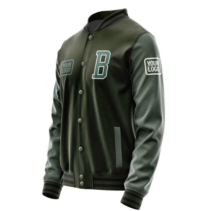 Maßgeschneidertes Dunkles Oliv Blaugrün Jacke JA020227021718272718