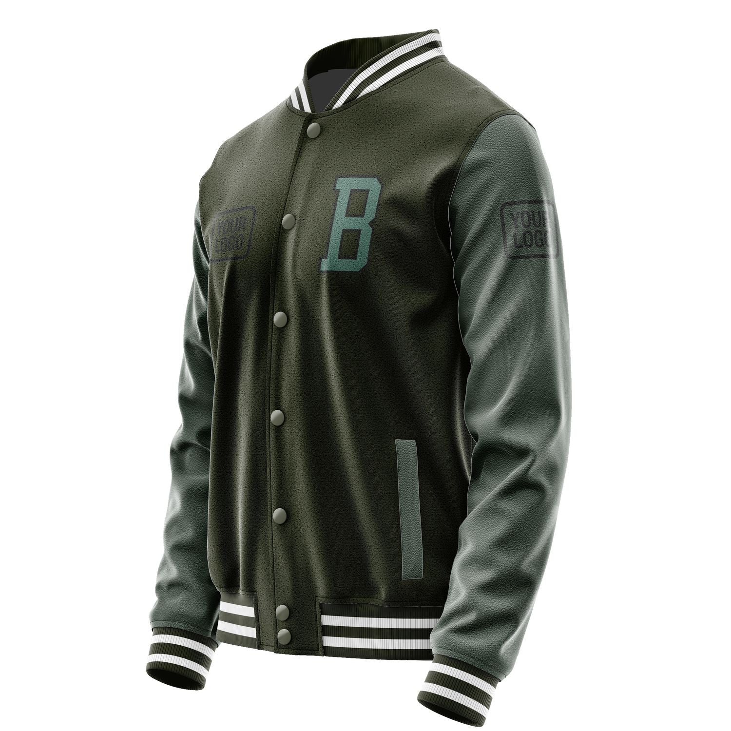 Maßgeschneidertes Dunkles Oliv Blaugrün Jacke JA020227021817272717