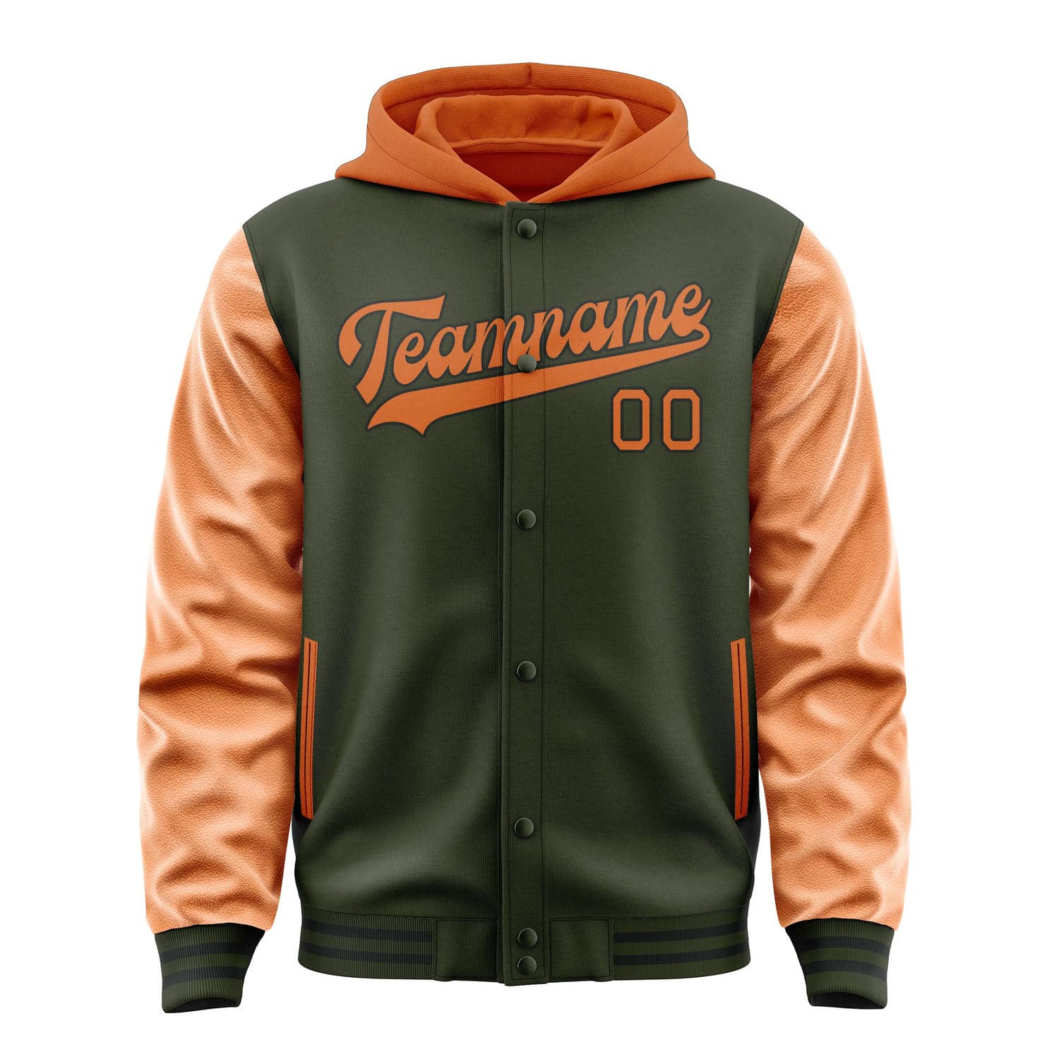 Maßgeschneidertes Dunkles Oliv Orange Jacke