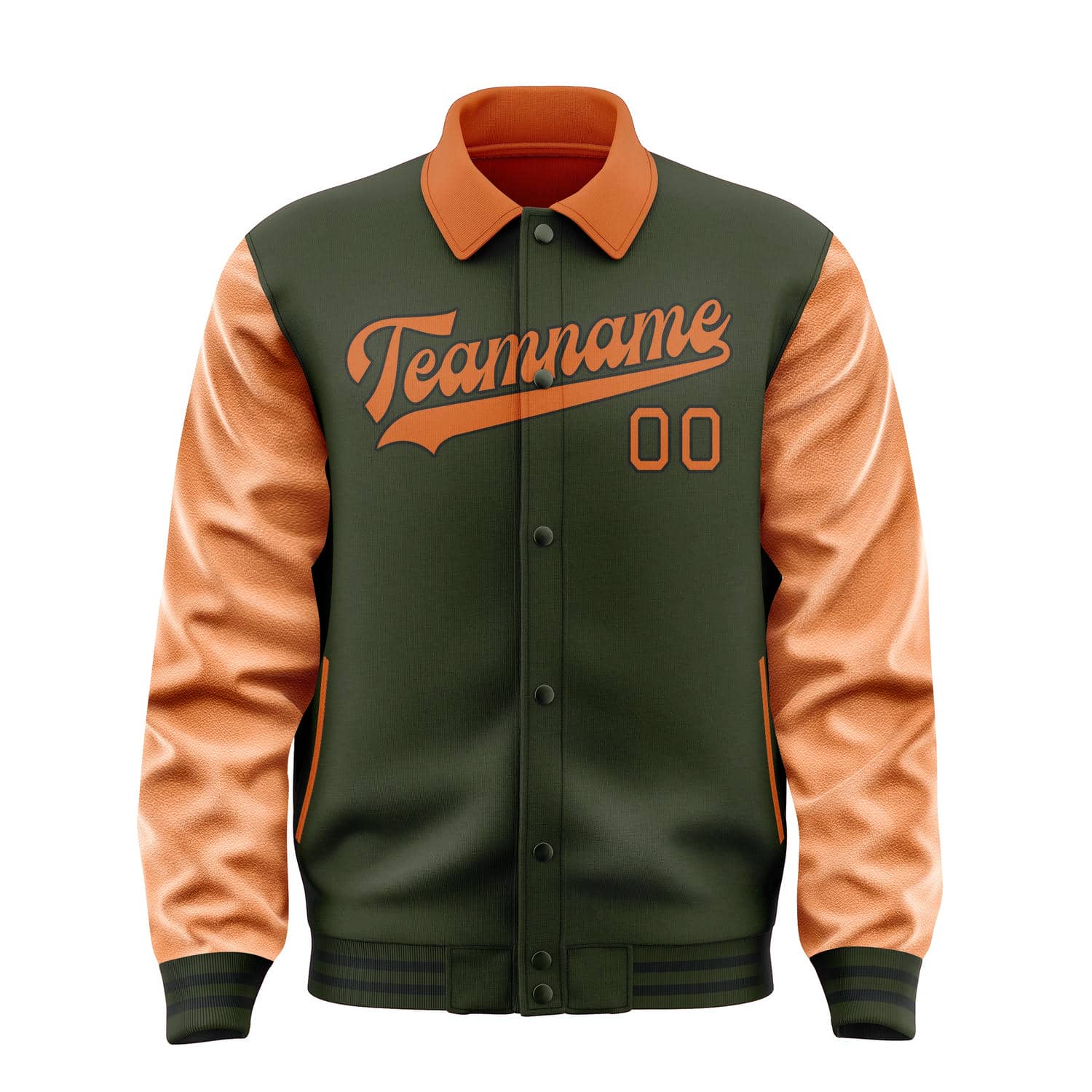 Maßgeschneidertes Dunkles Oliv Orange Jacke