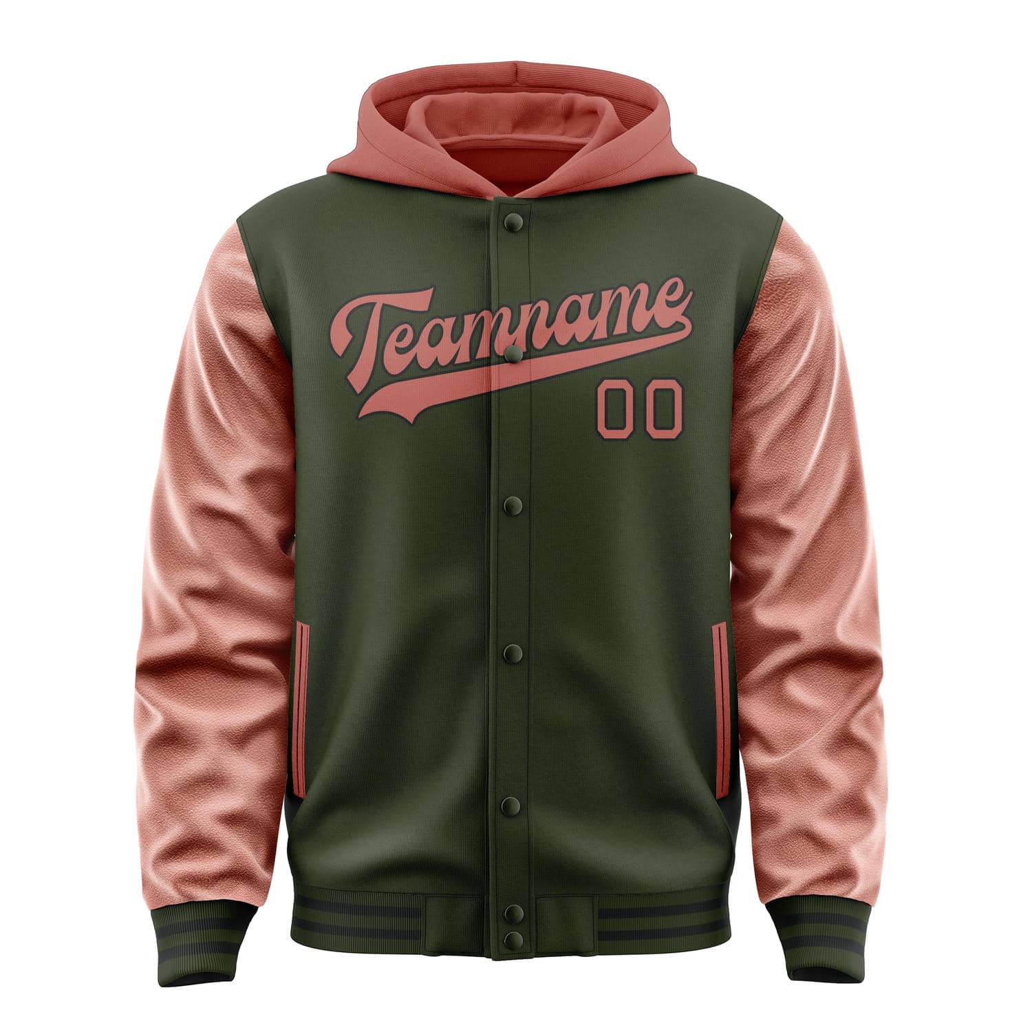 Maßgeschneidertes Dunkles Oliv Kupferrose Jacke