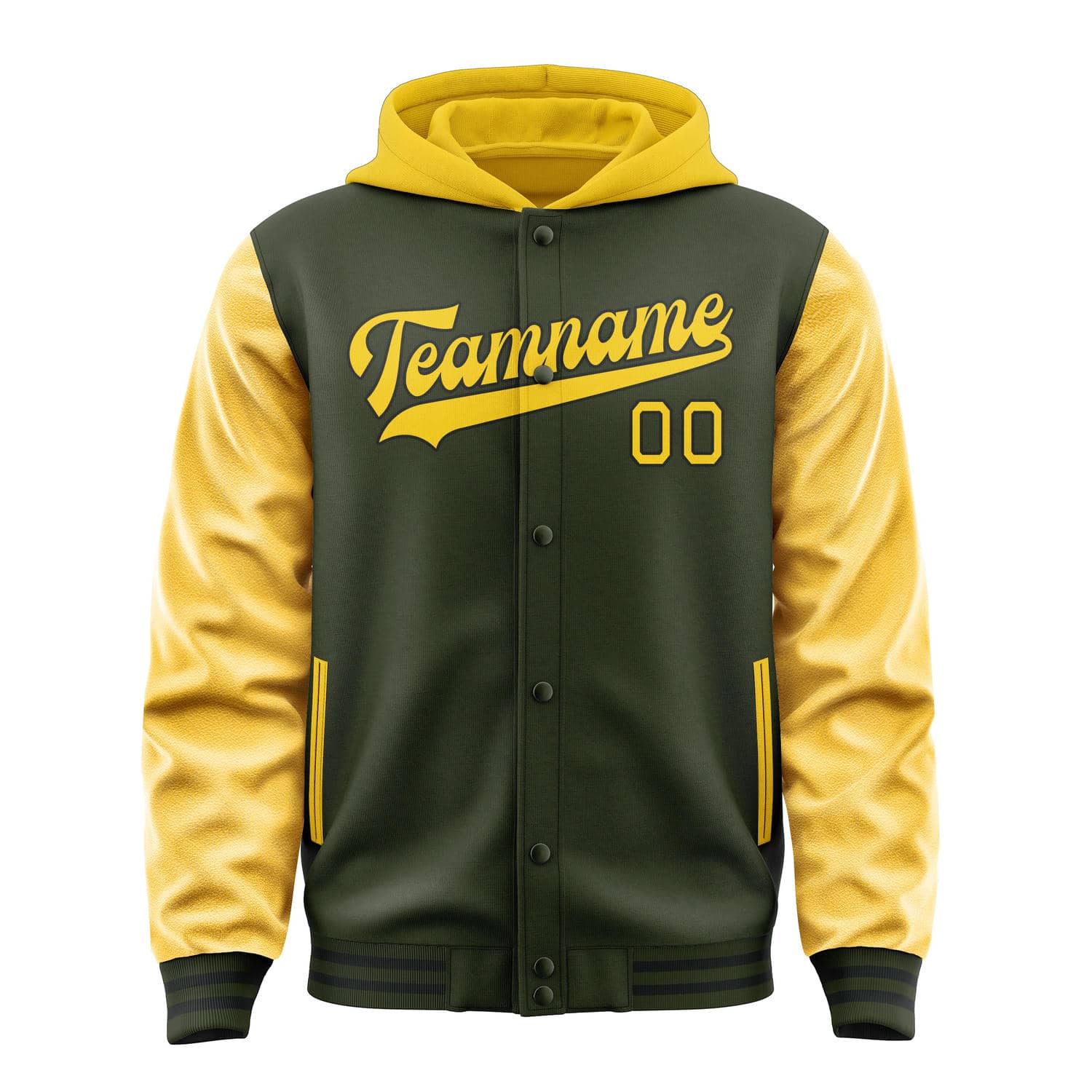 Maßgeschneidertes Dunkles Oliv Gold Jacke