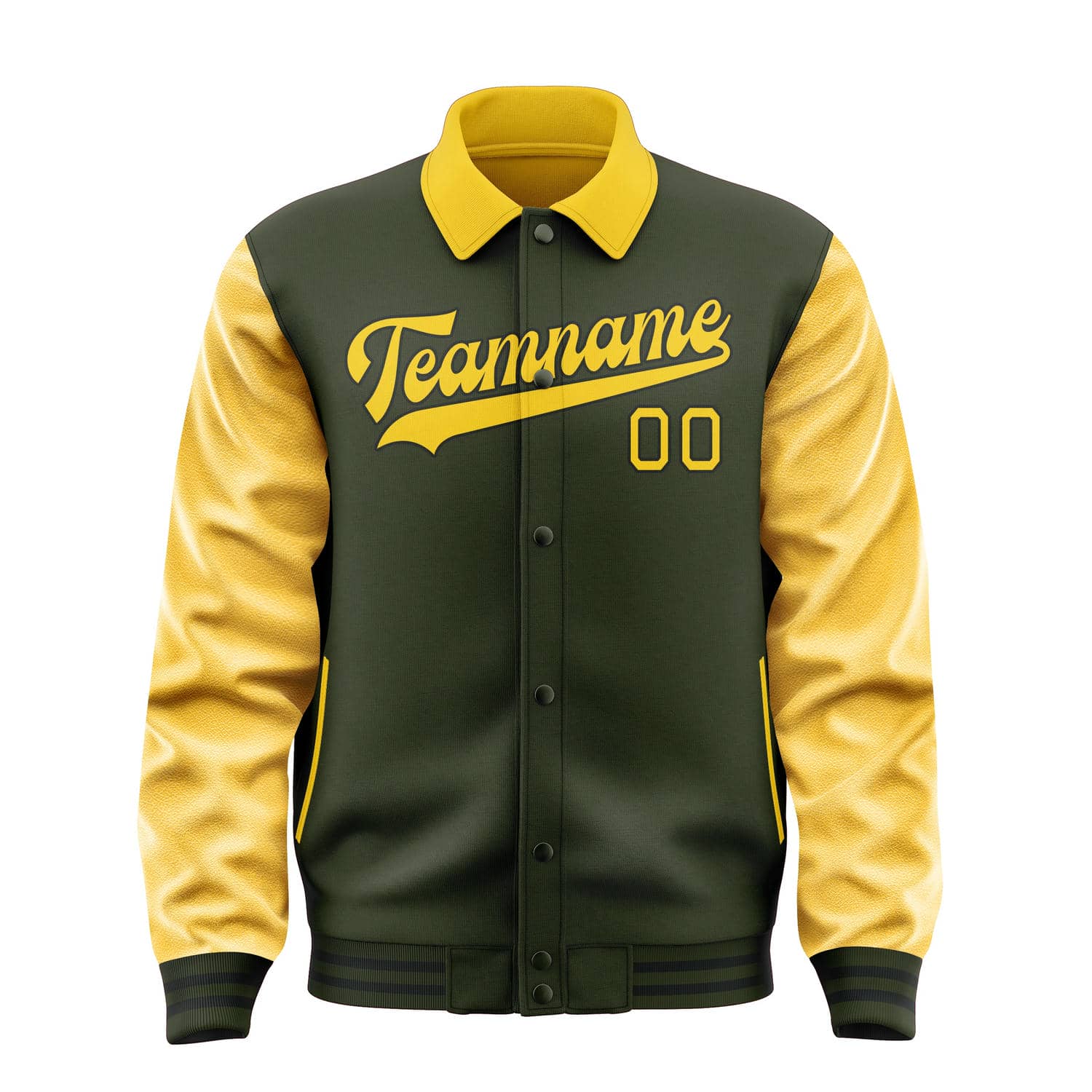 Maßgeschneidertes Dunkles Oliv Gold Jacke