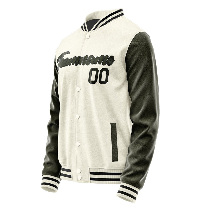 Maßgeschneidertes Beige Dunkles Oliv Jacke JA0303020317B21702