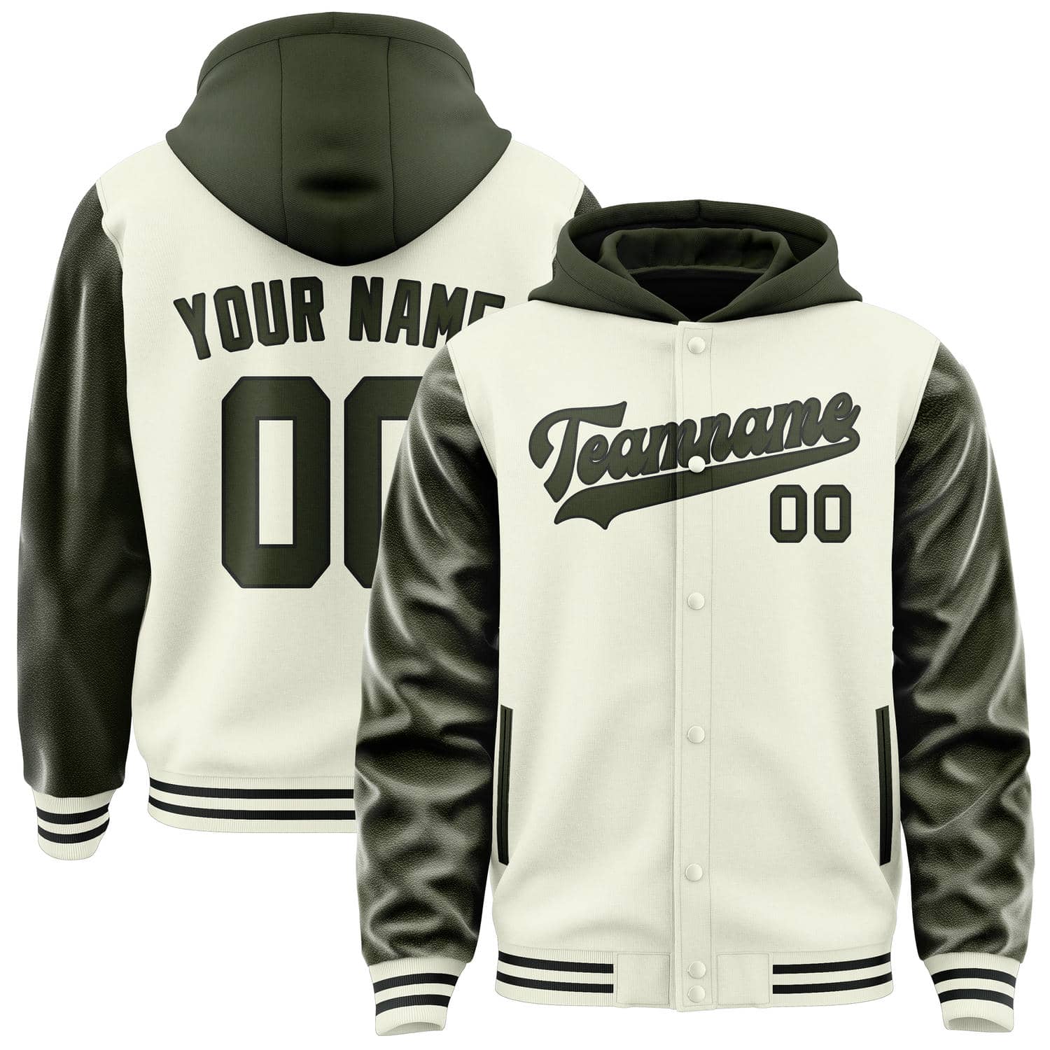 Maßgeschneidertes Beige Dunkles Oliv Jacke JA030302031717020217