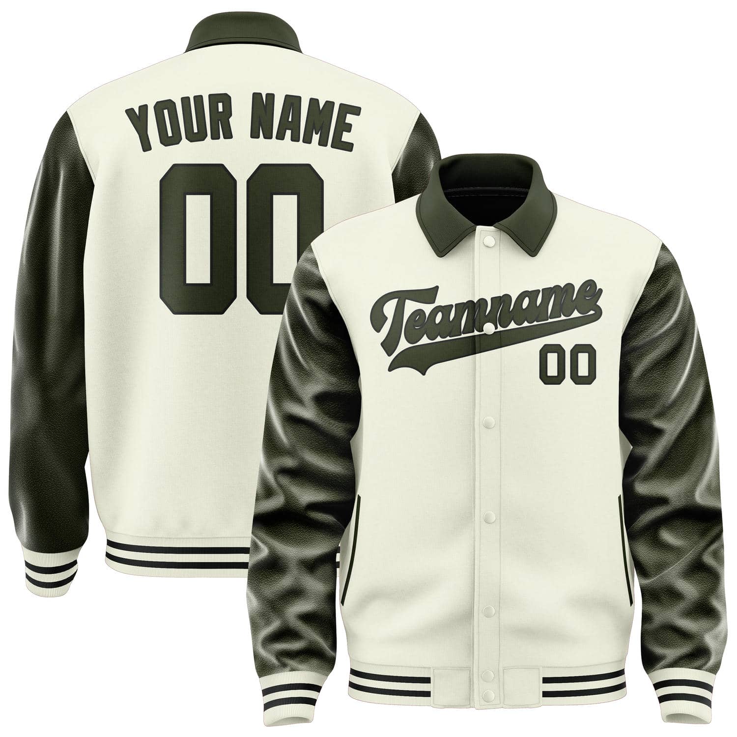 Maßgeschneidertes Beige Dunkles Oliv Jacke JA030302031717020217