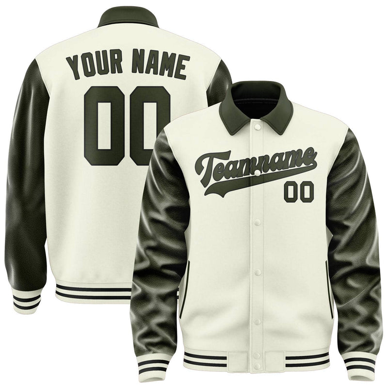 Maßgeschneidertes Beige Dunkles Oliv Jacke JA030302031717020217