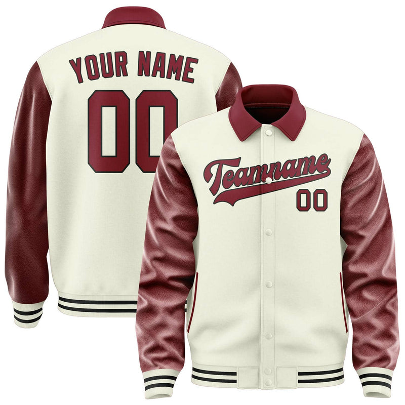 Maßgeschneidertes Beige Karmesinrot Jacke JA030315031717151517