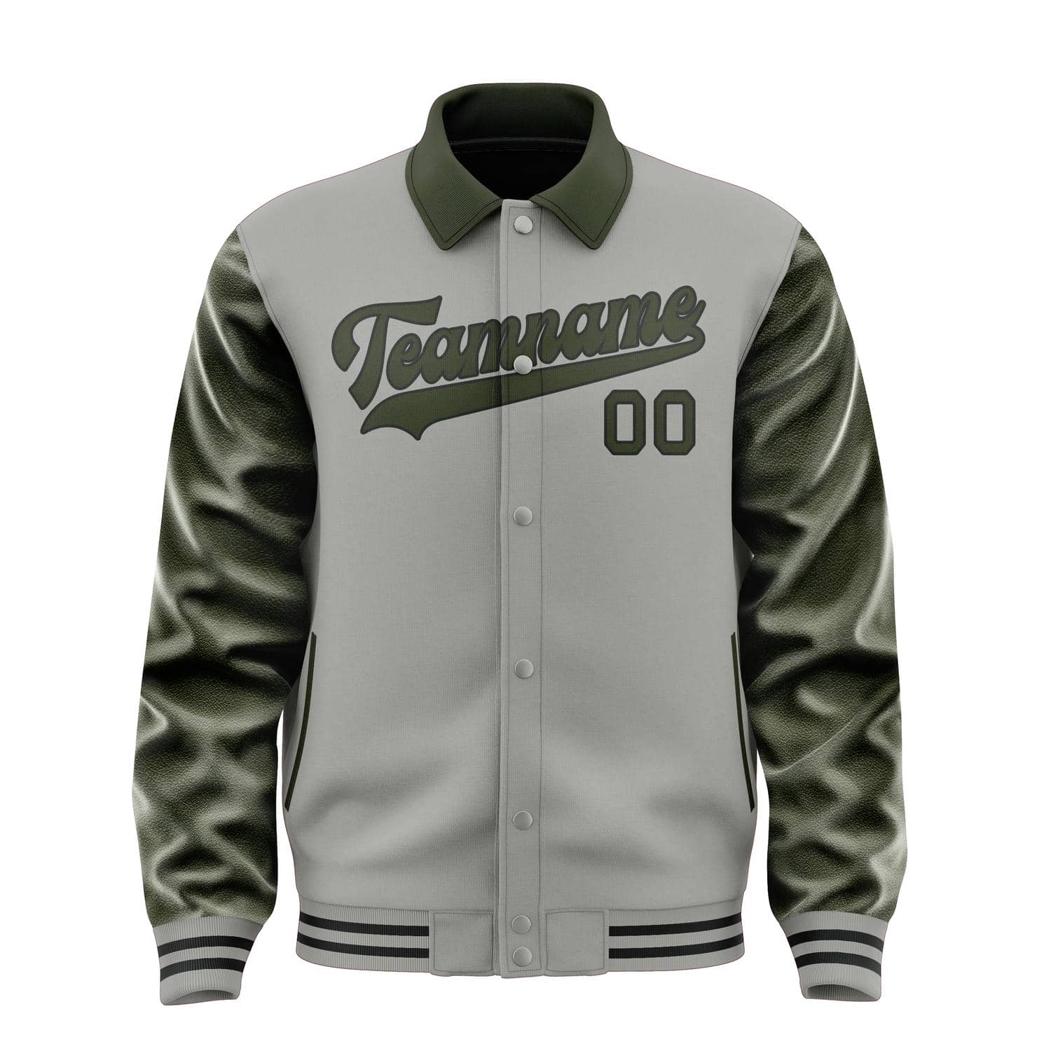 Maßgeschneidertes Grau Dunkles Oliv Jacke
