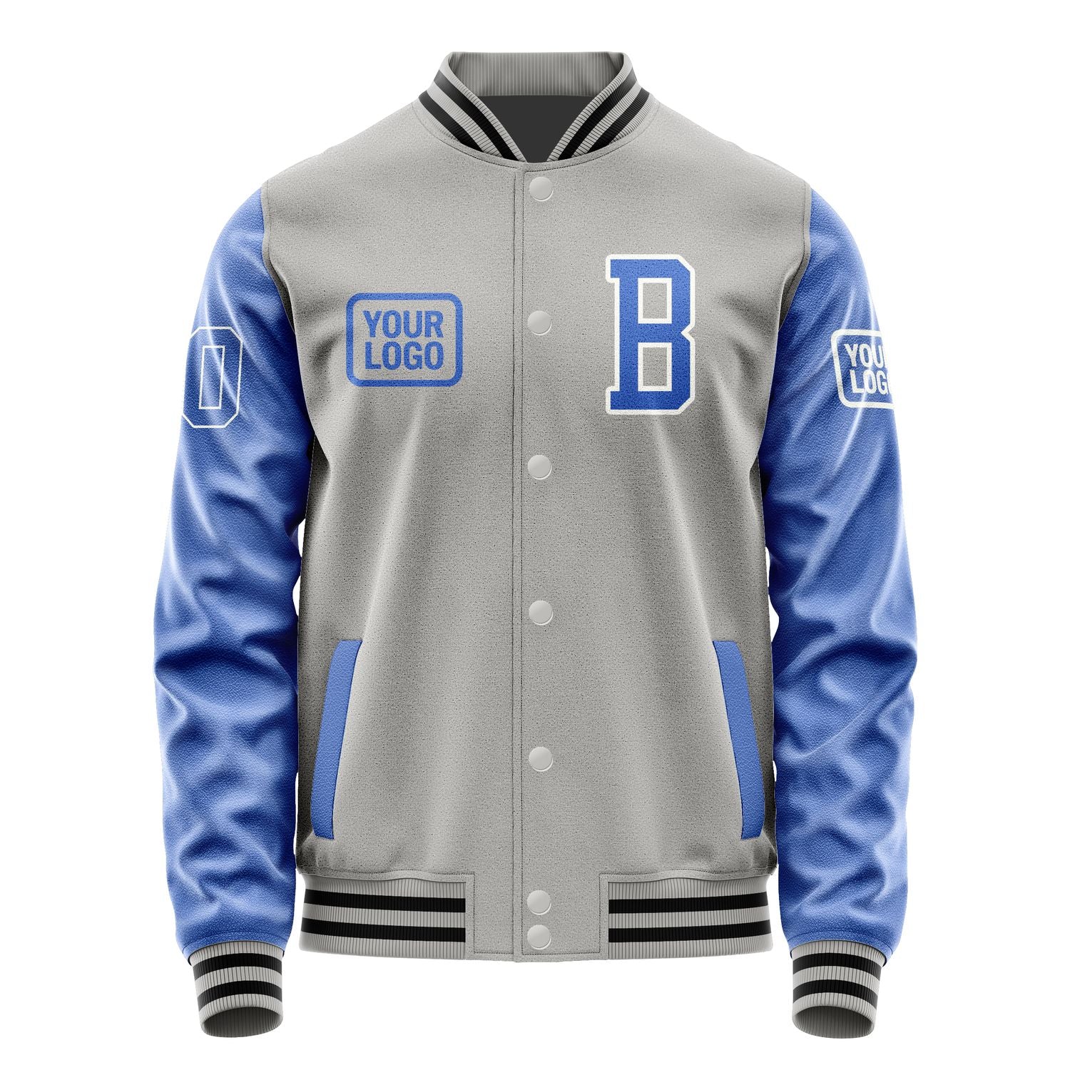 Maßgeschneidertes Grau Himmelblau Jacke JA040409041718090918