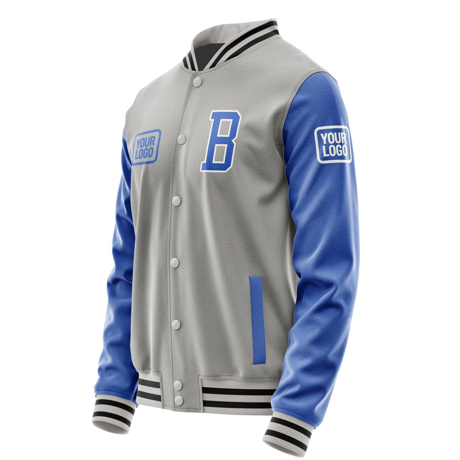 Maßgeschneidertes Grau Himmelblau Jacke JA040409041718090918