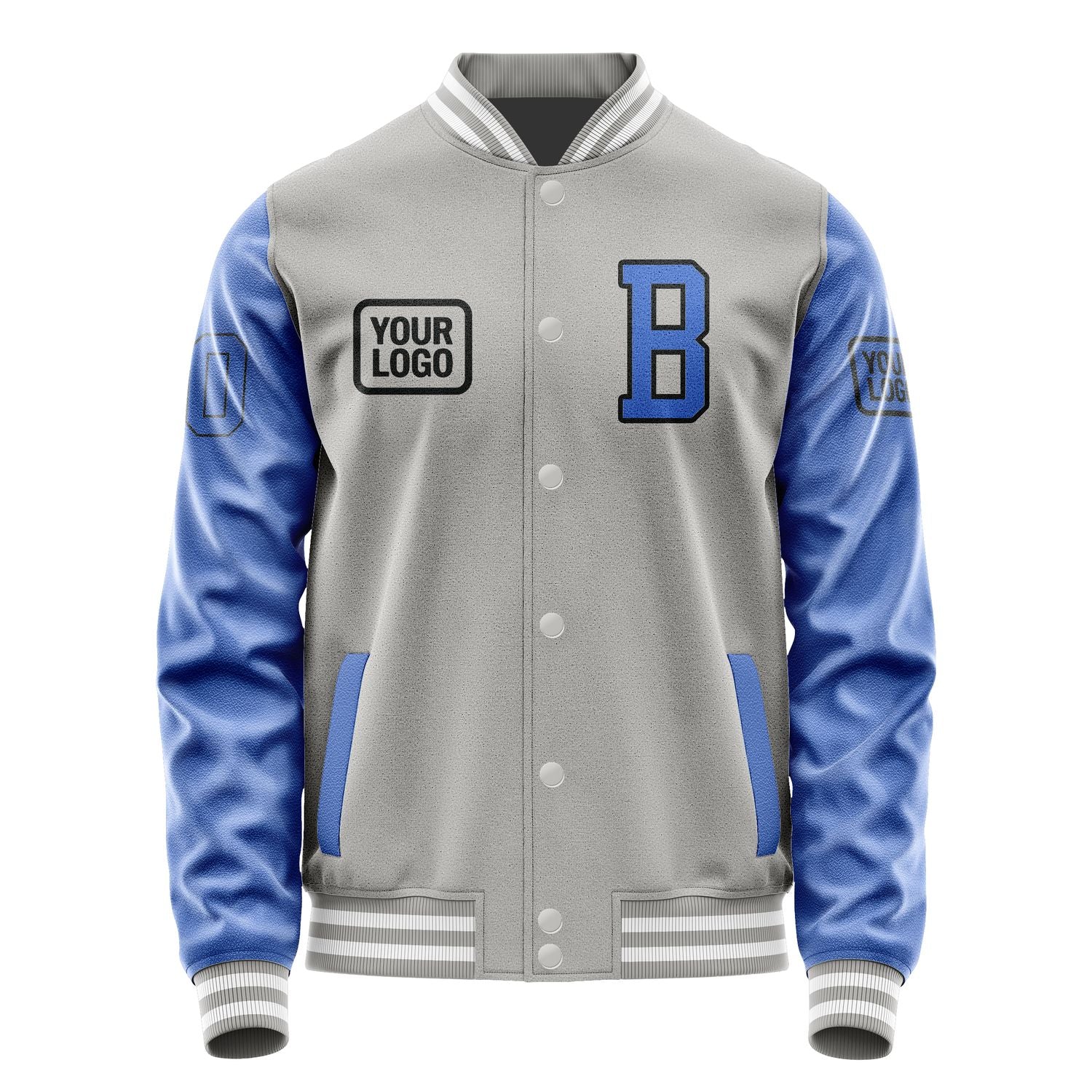Maßgeschneidertes Grau Himmelblau Jacke JA040409041817090917