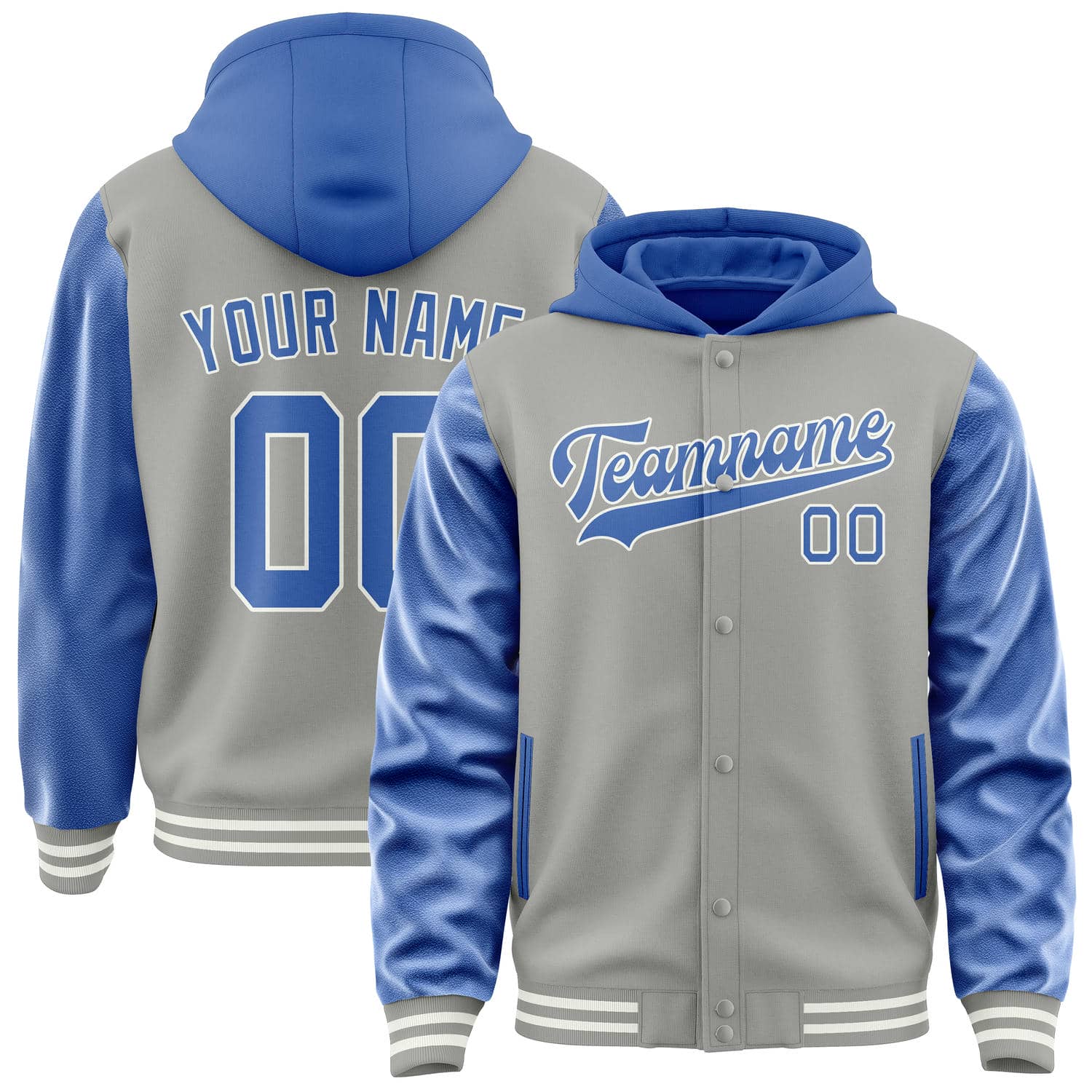 Maßgeschneidertes Grau Himmelblau Jacke JA040409041817090917