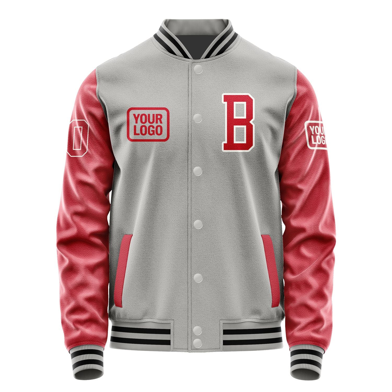 Maßgeschneidertes Grau Rot Jacke JA040414041718141418