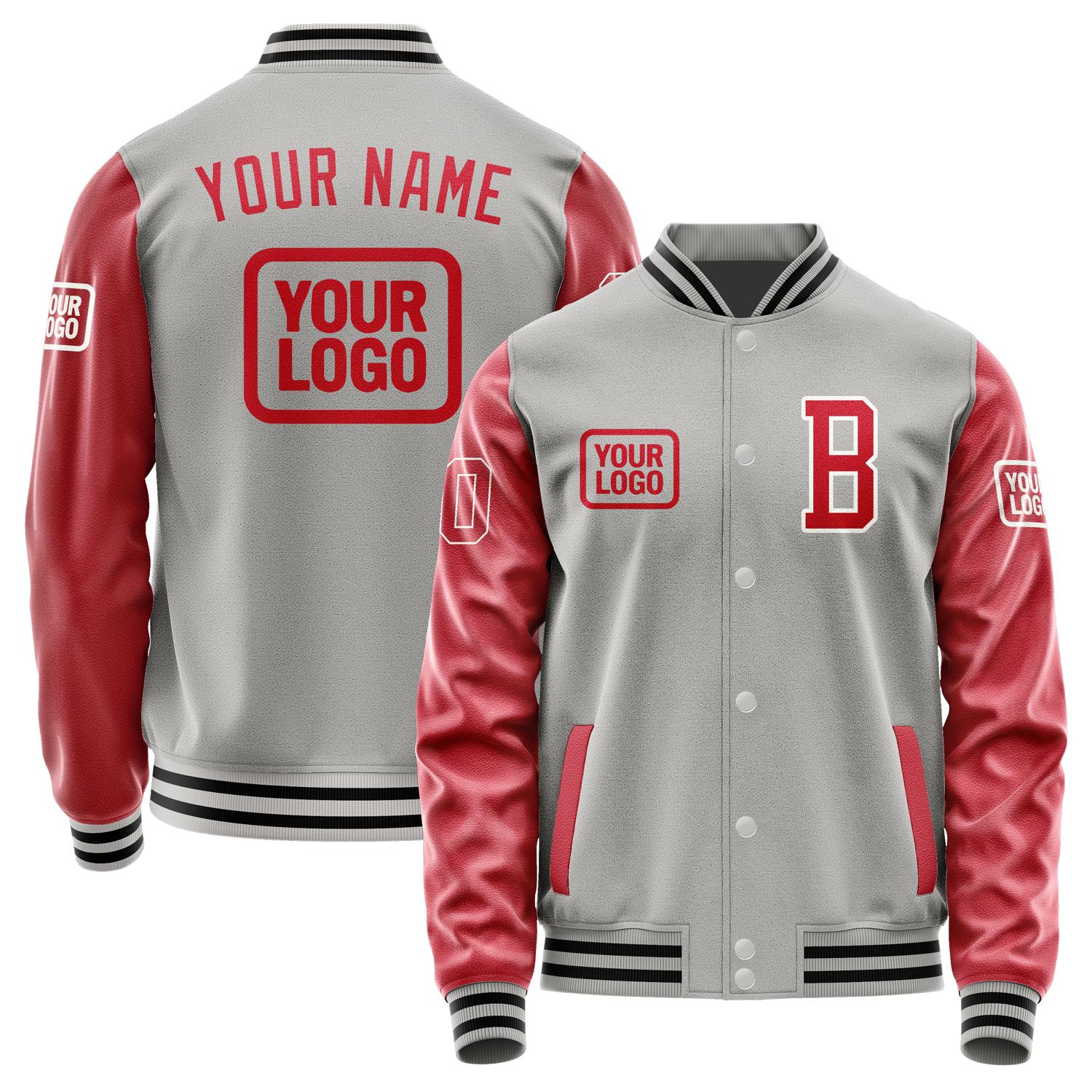 Maßgeschneidertes Grau Rot Jacke JA040414041718141418
