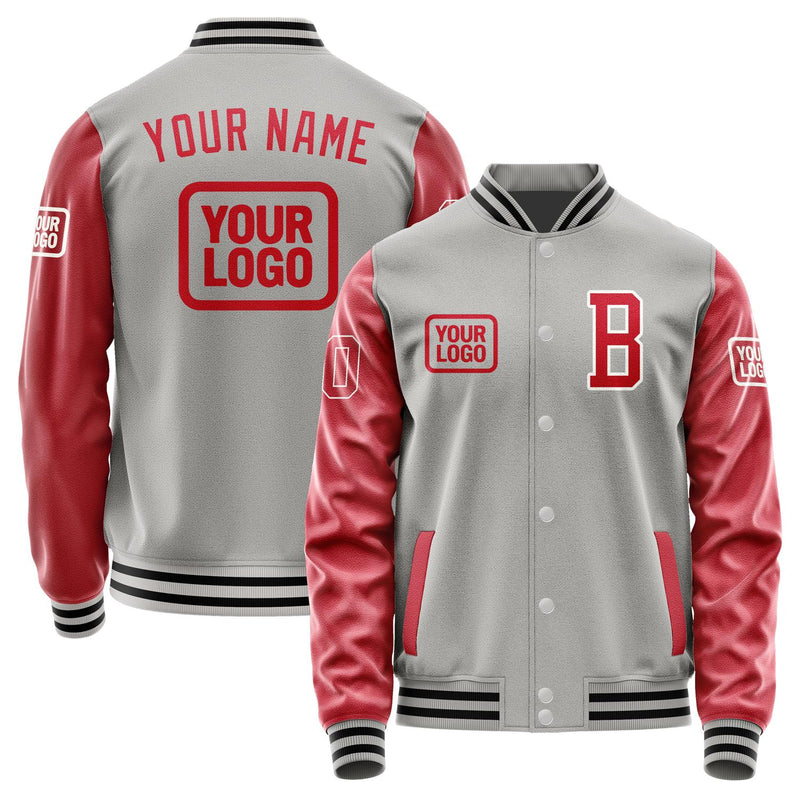 Maßgeschneidertes Grau Rot Jacke JA040414041718141418
