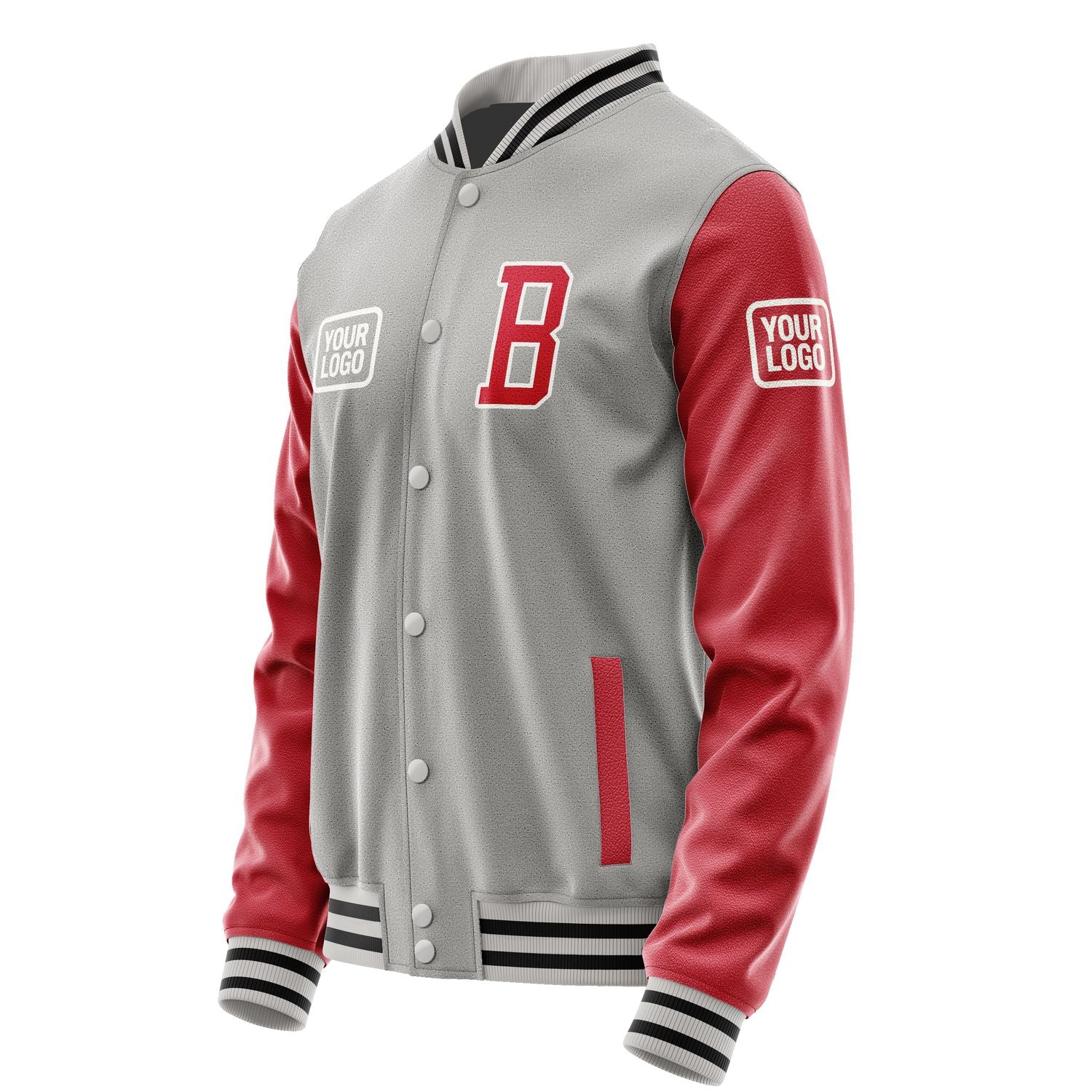 Maßgeschneidertes Grau Rot Jacke JA040414041718141418