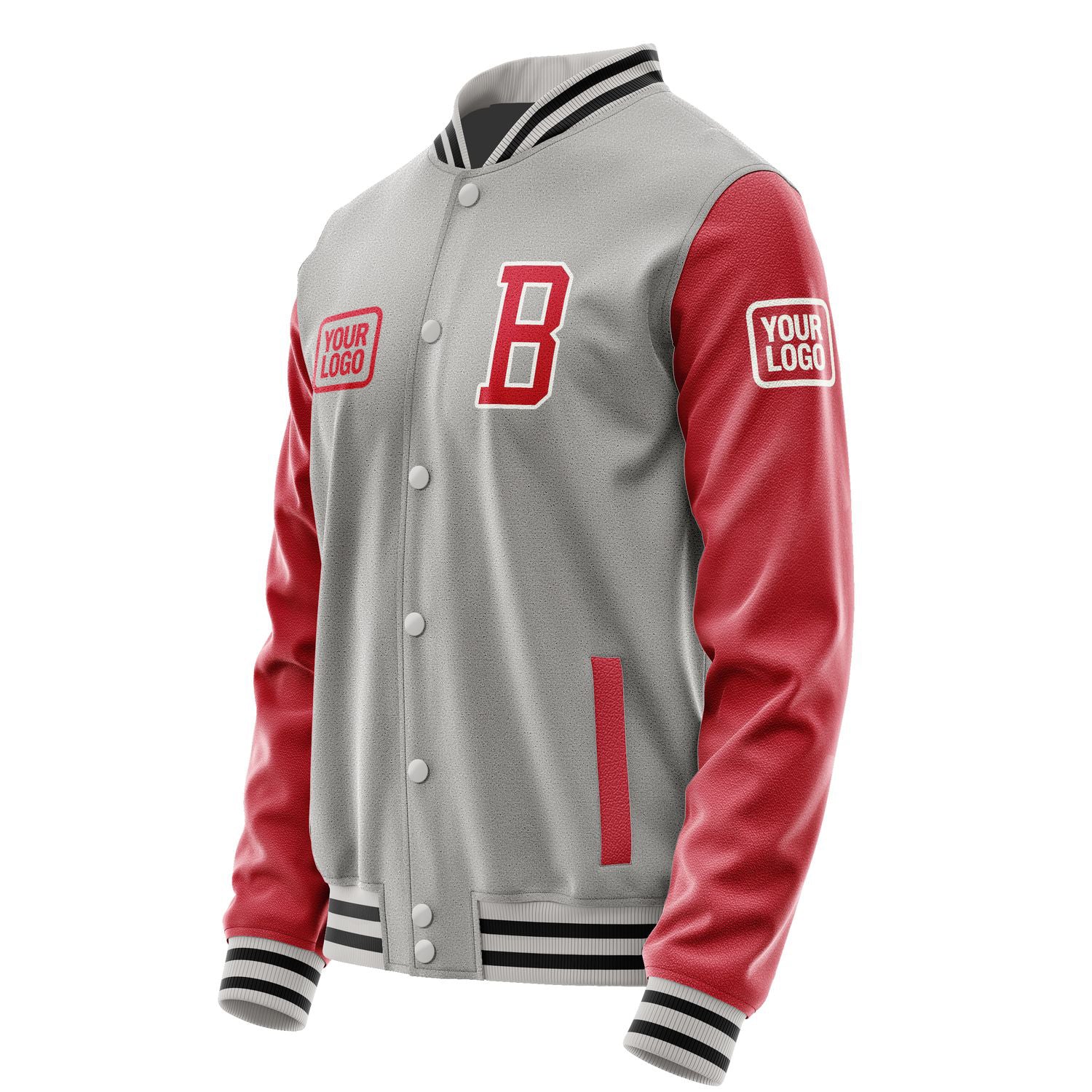 Maßgeschneidertes Grau Rot Jacke JA040414041718141418