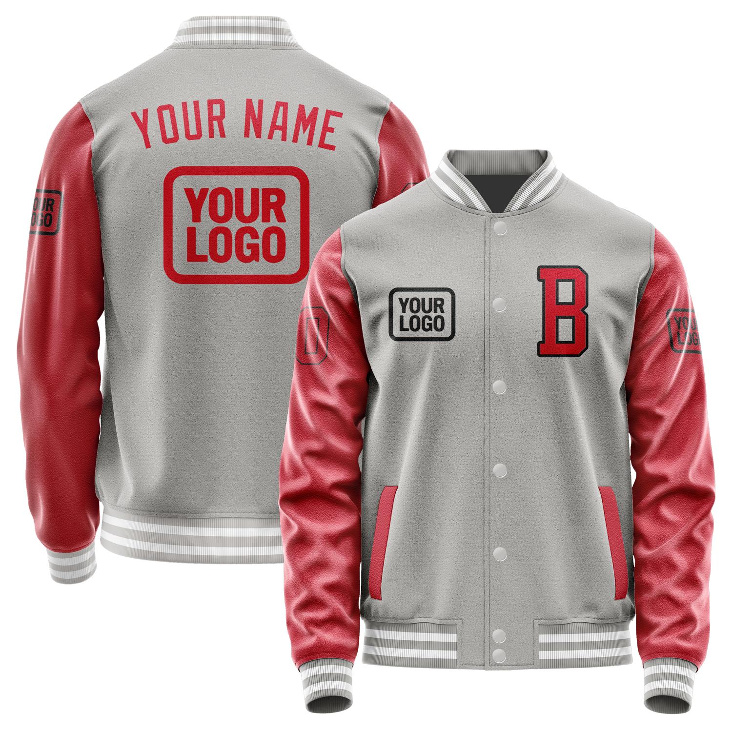 Maßgeschneidertes Grau Rot Jacke JA040414041817141417
