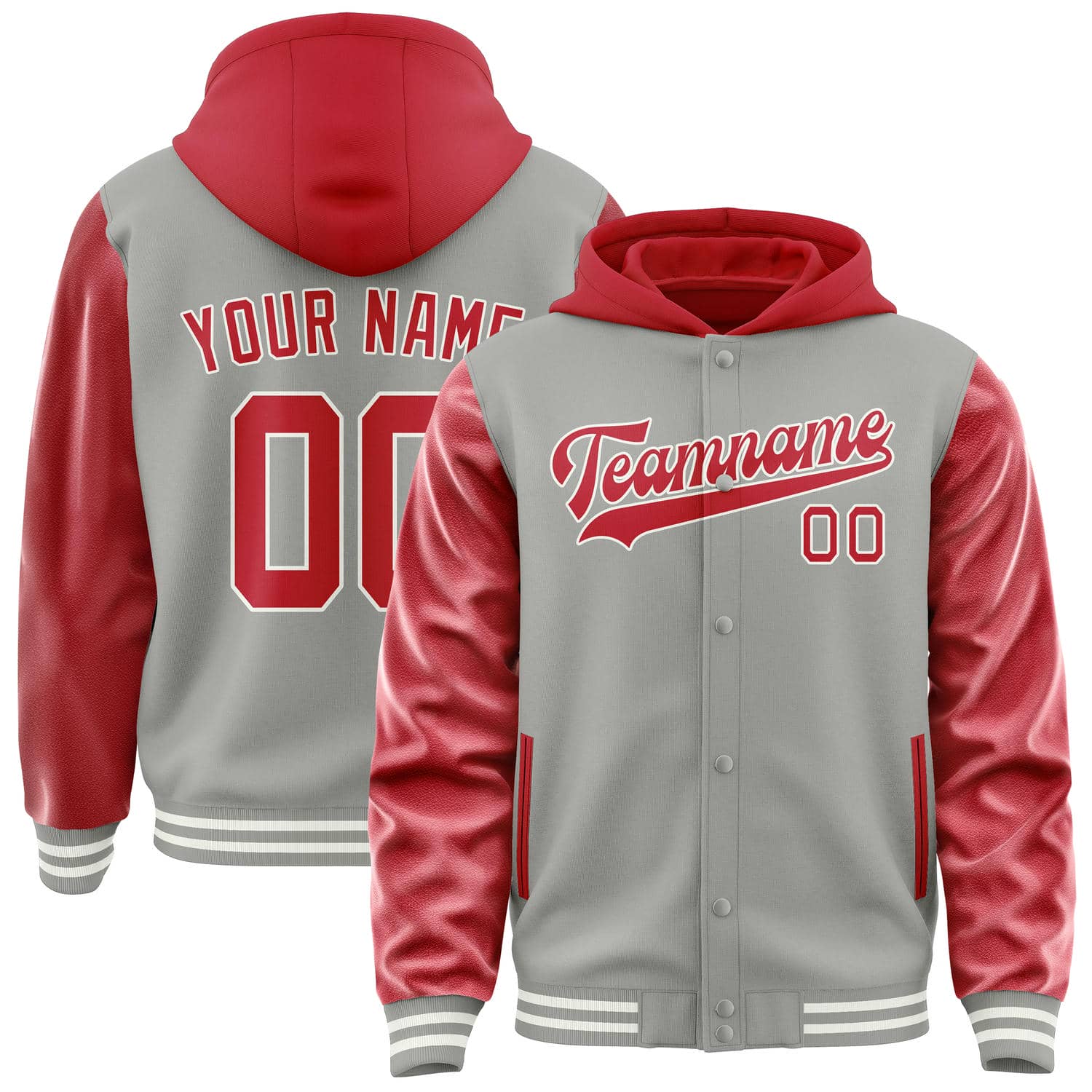 Maßgeschneidertes Grau Rot Jacke JA040414041817141417