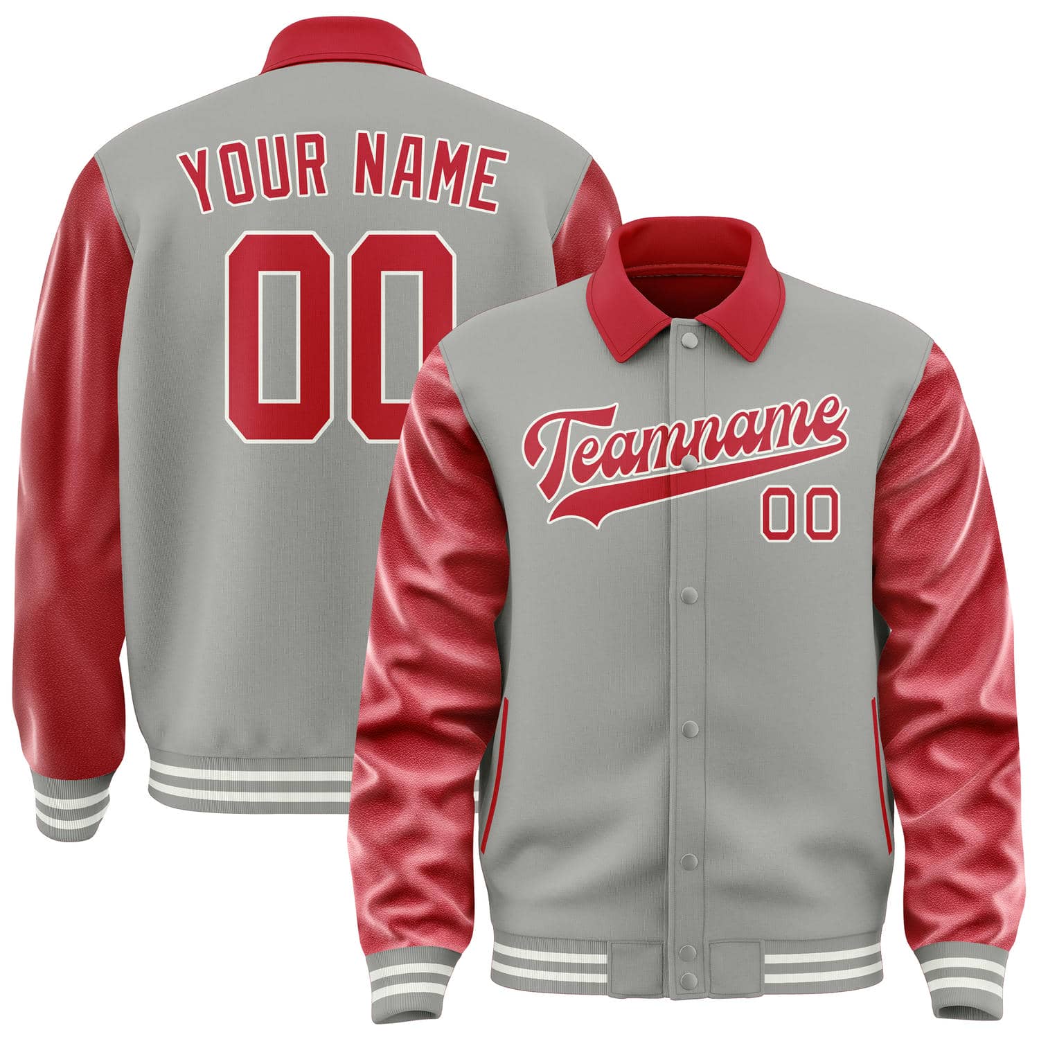 Maßgeschneidertes Grau Rot Jacke JA040414041817141417