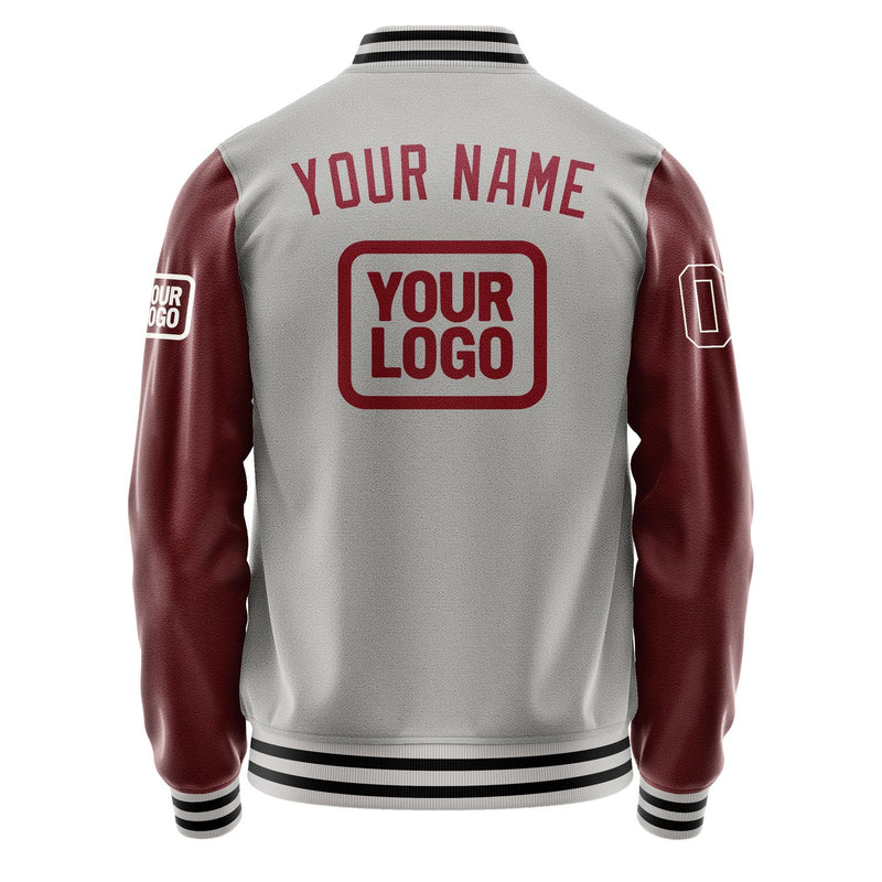 Maßgeschneidertes Grau Karmesinrot Jacke JA040415041718151518