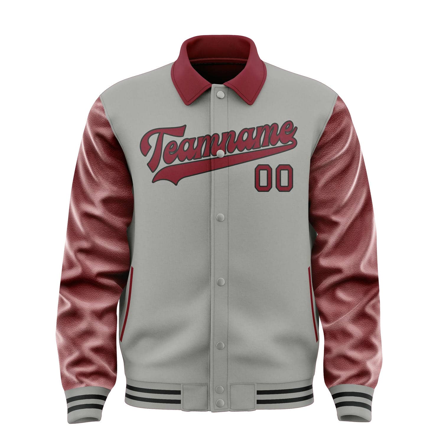 Maßgeschneidertes Grau Karmesinrot Jacke