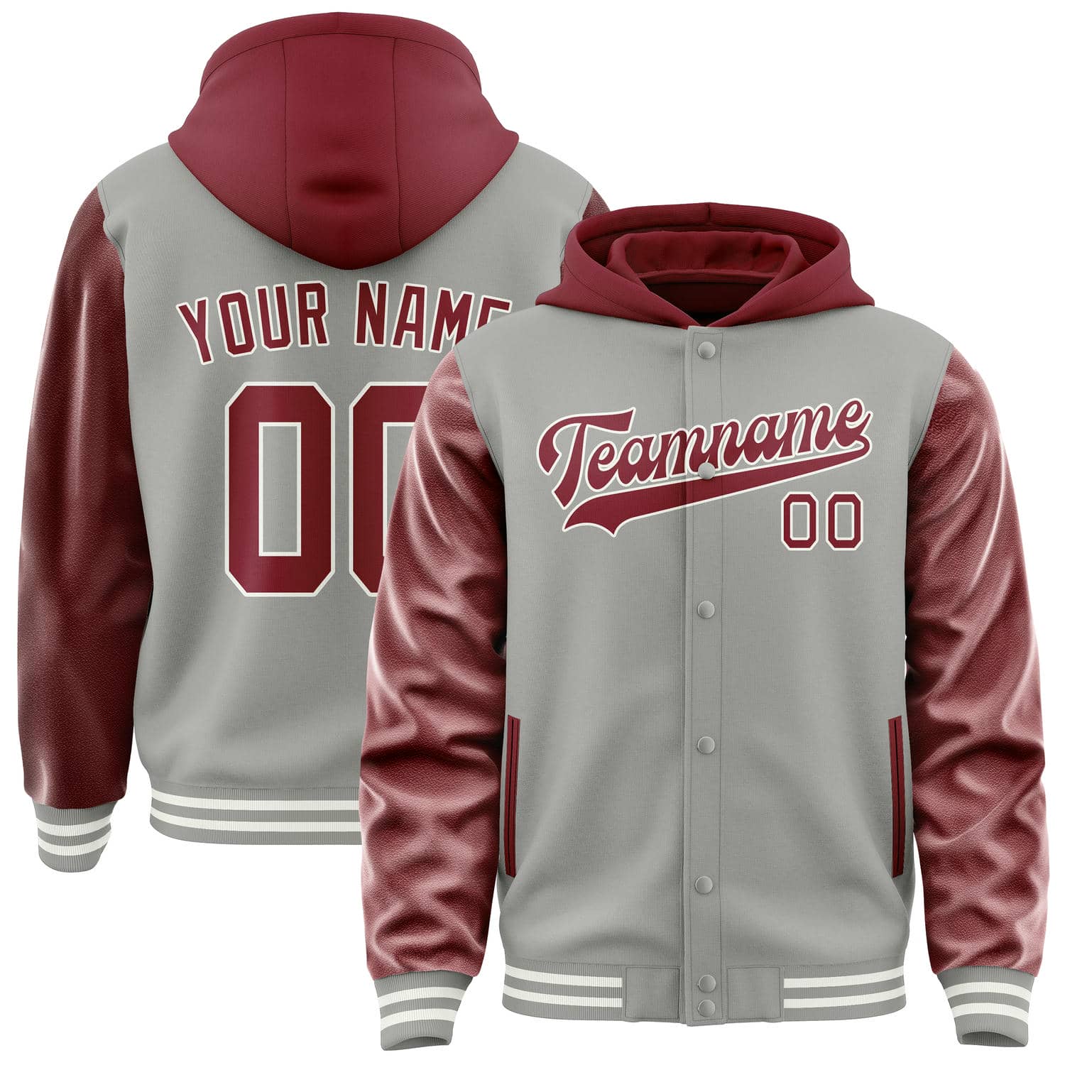 Maßgeschneidertes Grau Karmesinrot Jacke JA040415041817151517