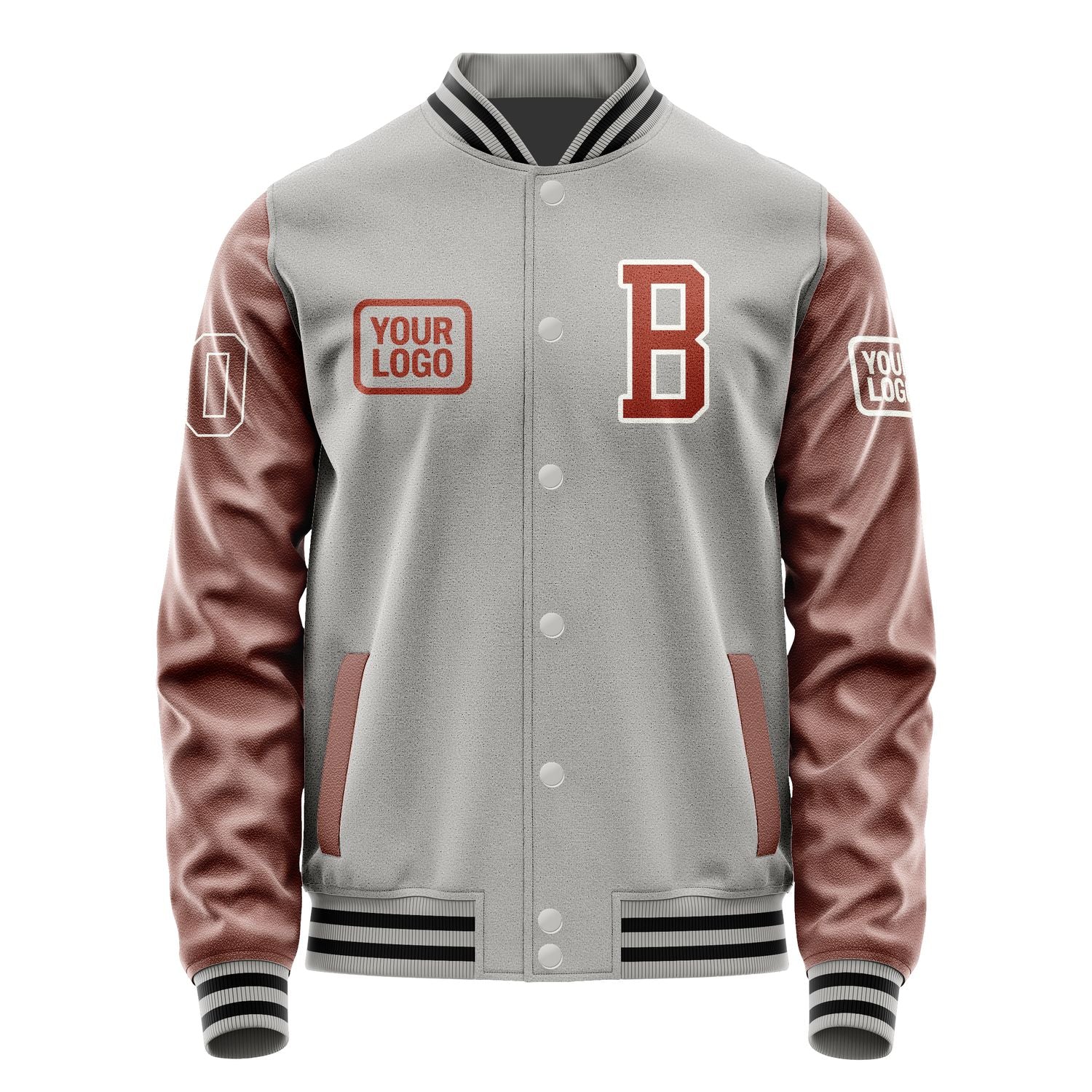 Maßgeschneidertes Grau Korallenrot Jacke JA040416041718161618