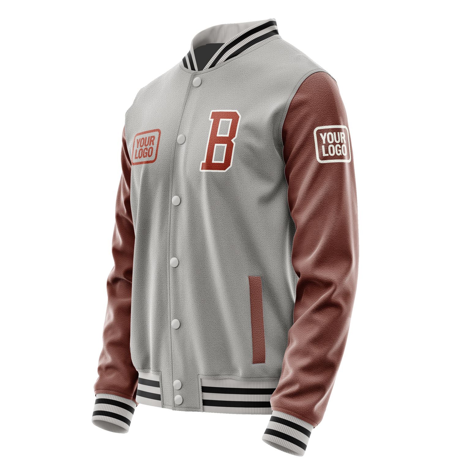 Maßgeschneidertes Grau Korallenrot Jacke JA040416041718161618
