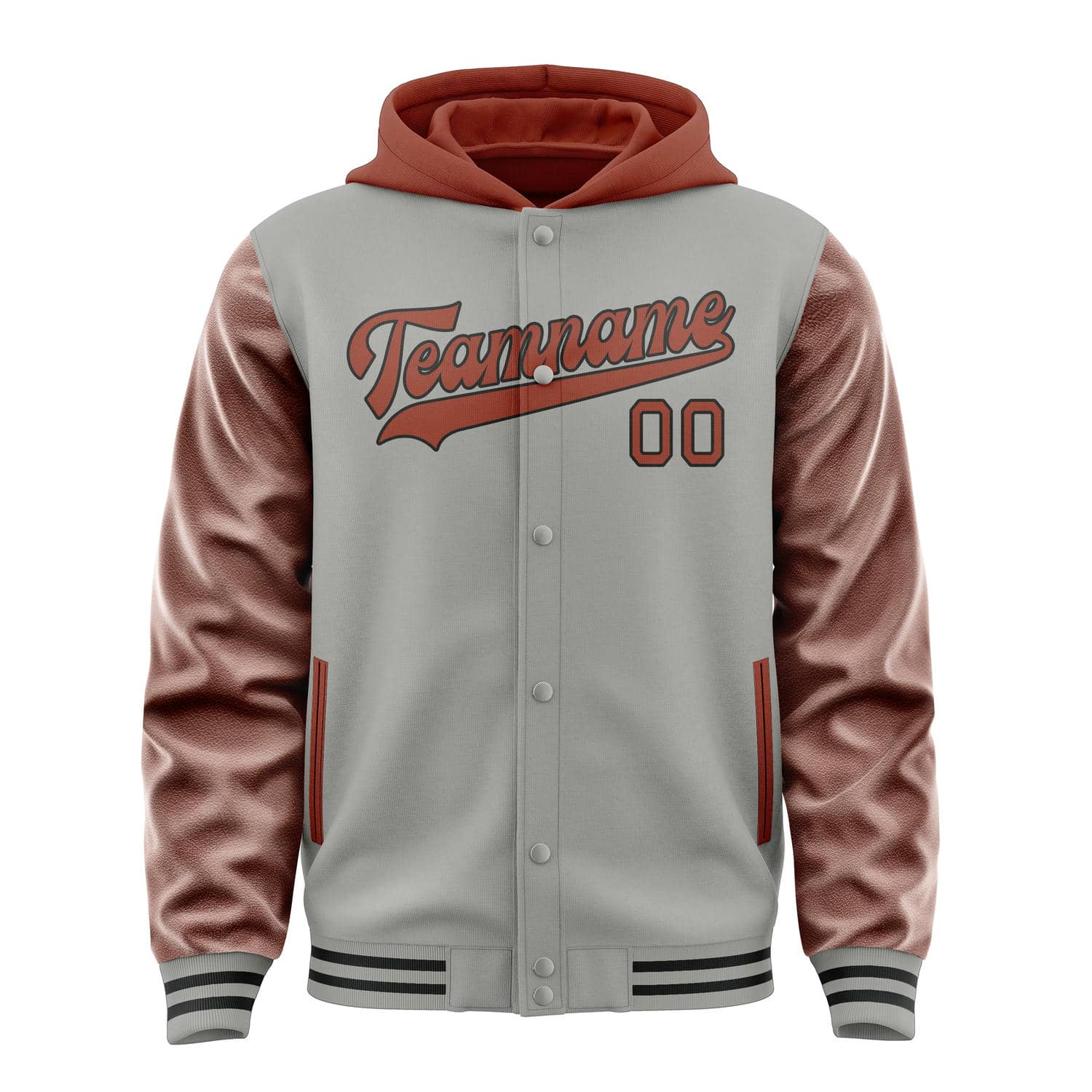 Maßgeschneidertes Grau Korallenrot Jacke